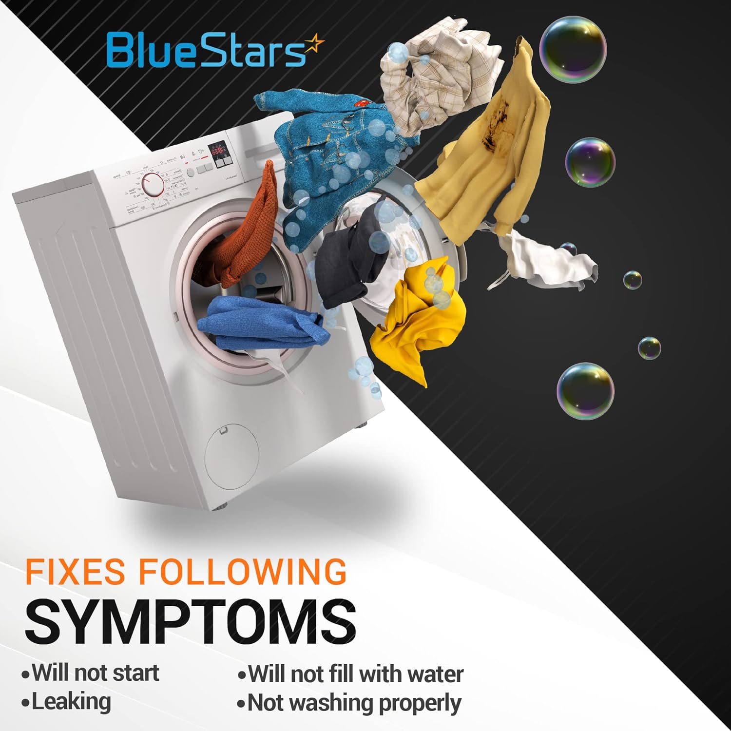 BlueStars Juego de válvulas de agua fría y caliente DC62-30312J y DC62-30314K mejoradas DC62-30314K  Ajuste exacto para lavadoras Kenmore Samsung