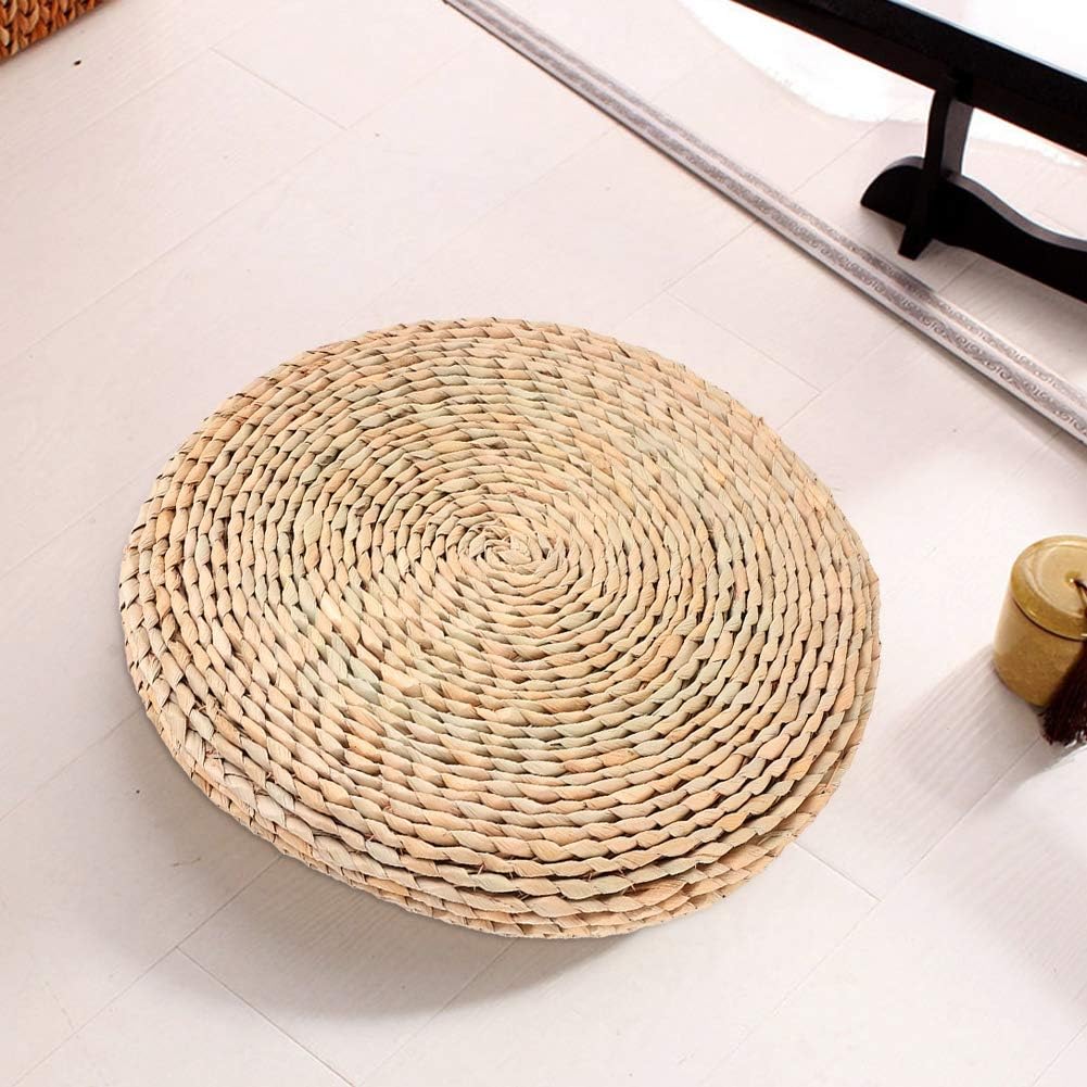Fydun Cattail Hand8209Woven Pouf Tatami Seats Cushion for Balcony Bay Win Decoration Cattail Hand8209Woven Pouf Tatami for Family