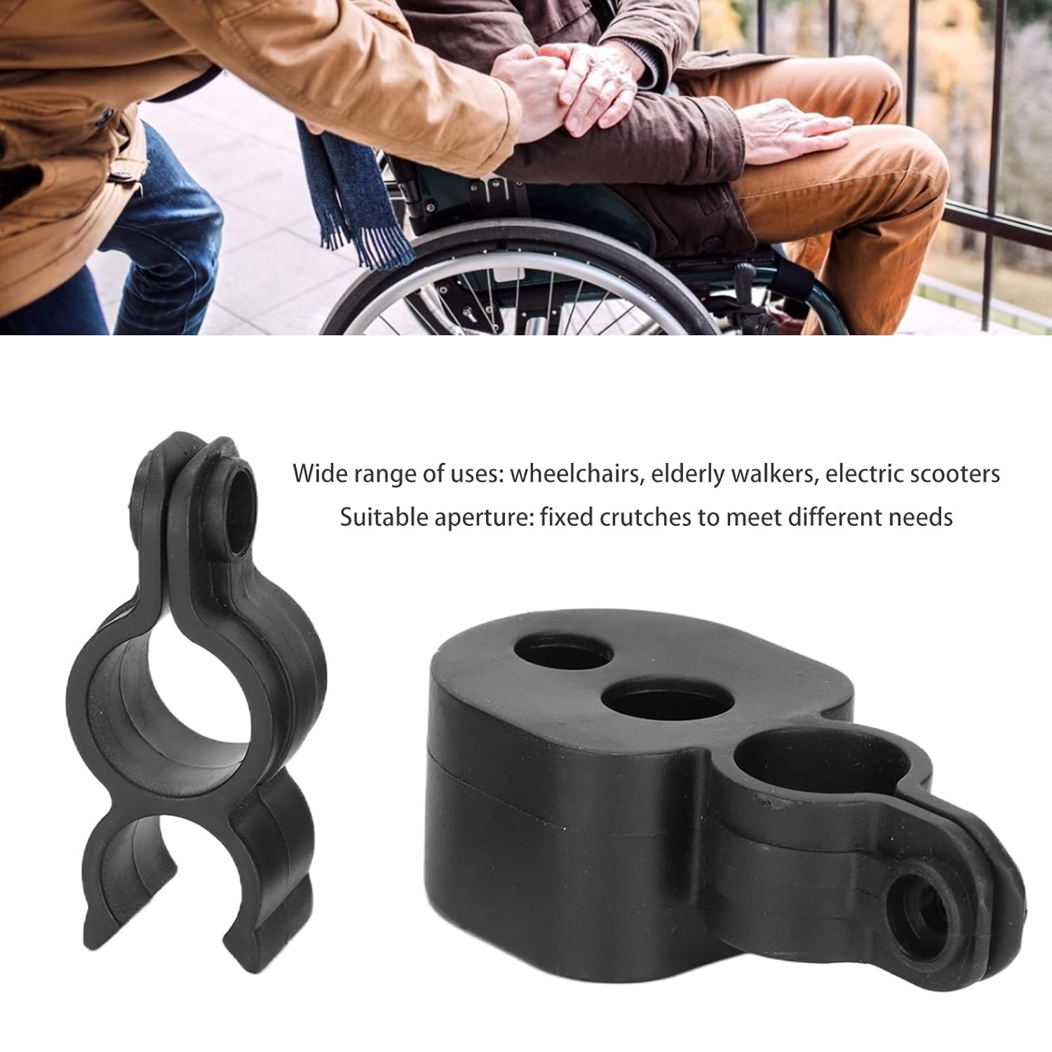 Soporte para bastones, soporte para bastón para silla de ruedas, soporte duradero para sillas de ruedas, rodillos, scooters de rodilla, soporte