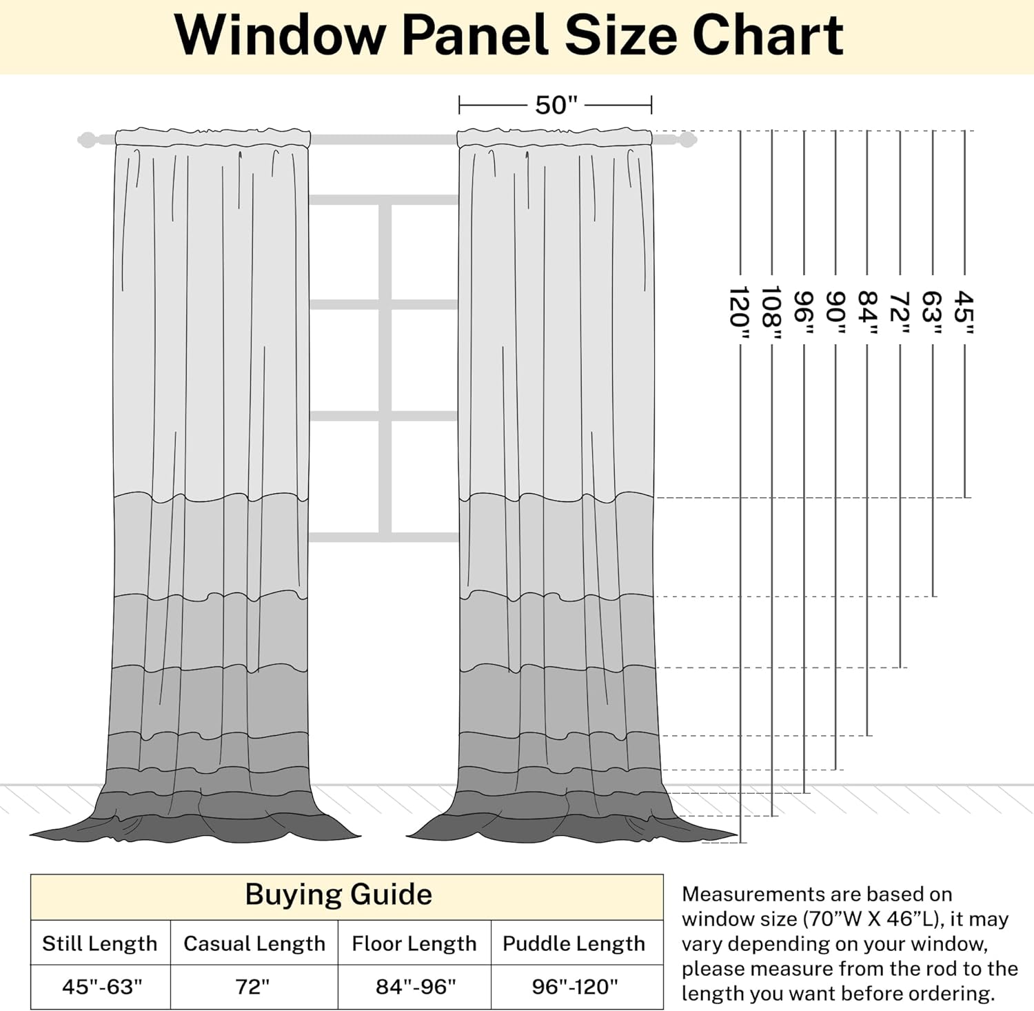 Cortinas de lino natural con pestaña trasera de 72 pulgadas de largo para sala de estar, dormitorio, juego de 2 paneles de filtrado de luz,