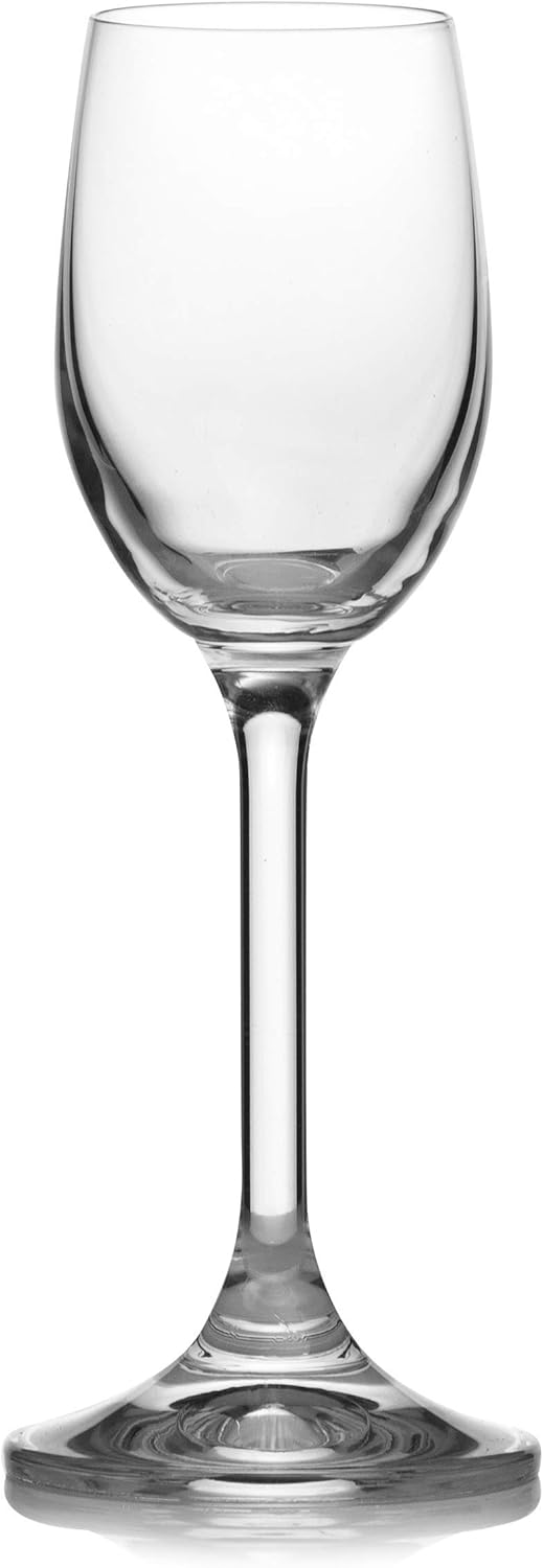 Crystalex Juego de 6 copas de vino, juego de copas de vino tinto con tallo de puerto cordial de cristal, copas de postre para cumpleaños, boda,