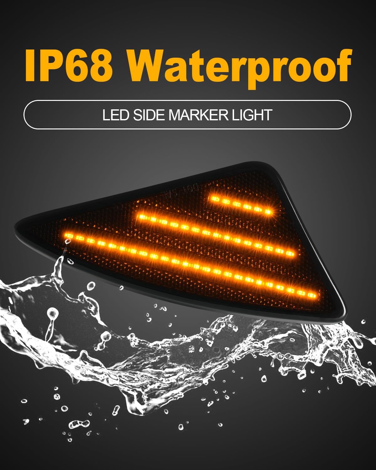 Luces LED de posición laterales compatibles con Kenworth T660 T170 T270 T370 semirremolques 2008-2021 Luces direccionales dinámicas de guardabarros