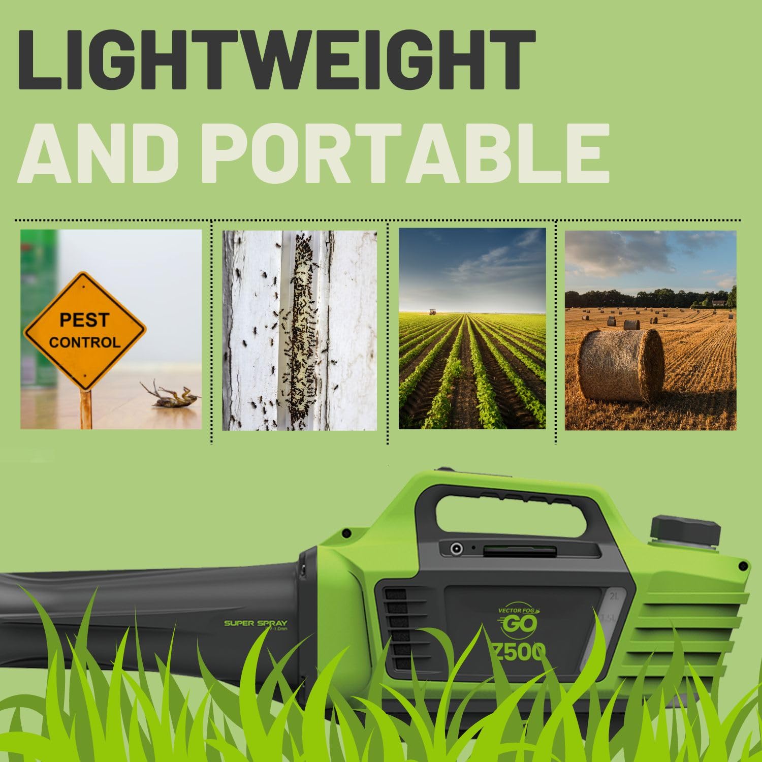 Vectorfog GO-Z500 – Máquina nebulizadora ULV de mosquitos, insectos e insectos, funciona con batería (110 V), pulverizador de patio doméstico y