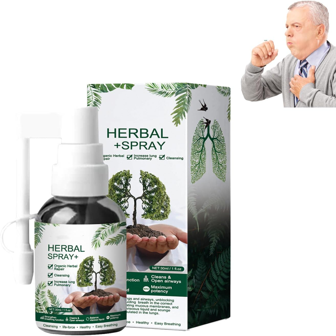 RespiNature – Niebla de limpieza pulmonar a base de hierbas, neblina de limpieza pulmonar a base de hierbas, potente apoyo pulmonar, spray herbario