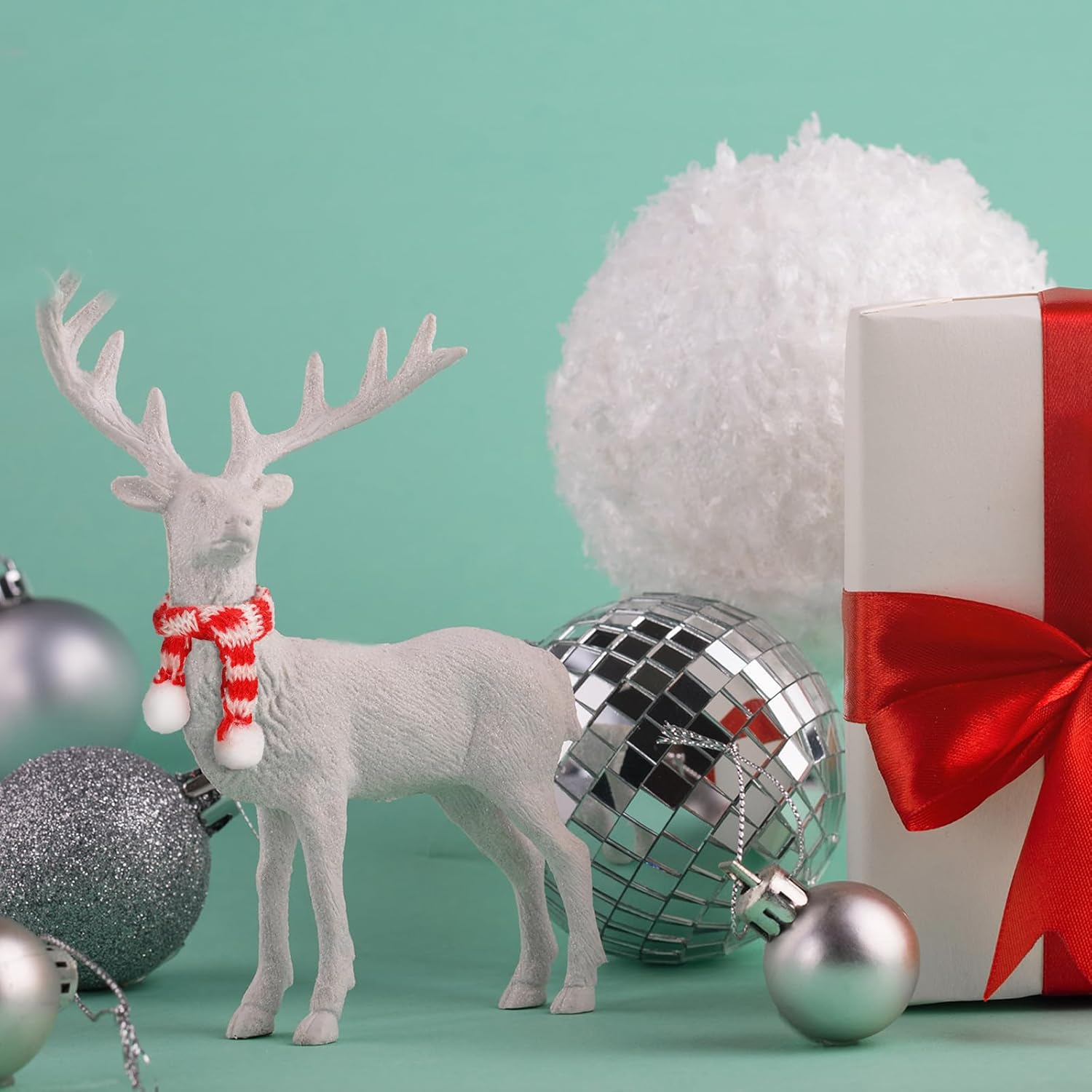 Mini bufandas navideñas de 7.9 x 0.6 pulgadas, bufanda de punto para mascotas, decoración de muñeca, muñeco de nieve, botella de vino, accesorio de