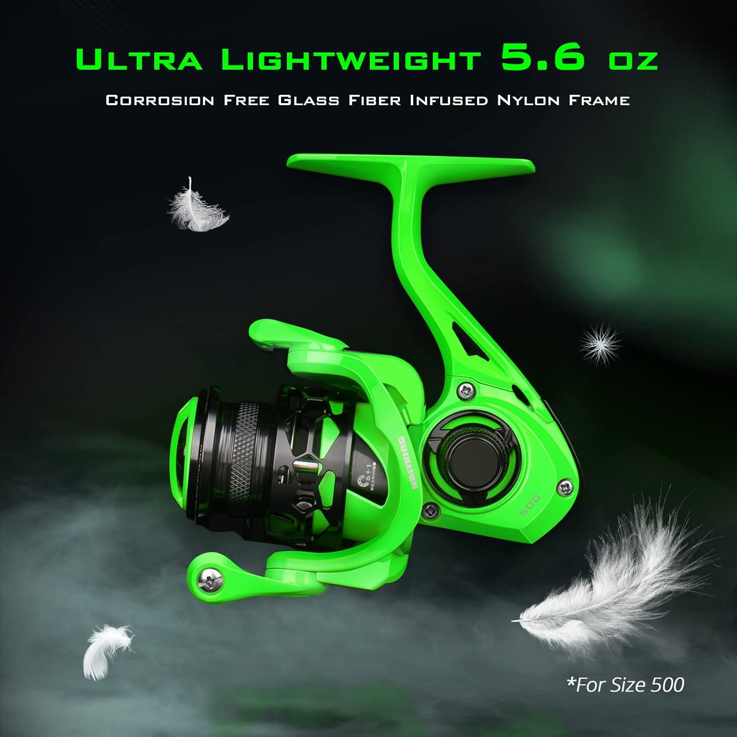 KastKing Zephyr Spinning Reel 5.6oz – Size 500 is Perfect for UltralightIce Fishing,7+16+1BB Smooth Powerful Fishing Reel, Fresh & Saltwater Fishing