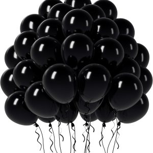 80 globos negros de 12 pulgadas, globos de látex negros para cumpleaños, graduación, baby shower, día del padre, boda, Halloween, decoración de 80 globos negros de 12 pulgadas, globos de látex negros para cumpleaños, graduación, baby shower, día del padre, boda, Halloween, decoración de