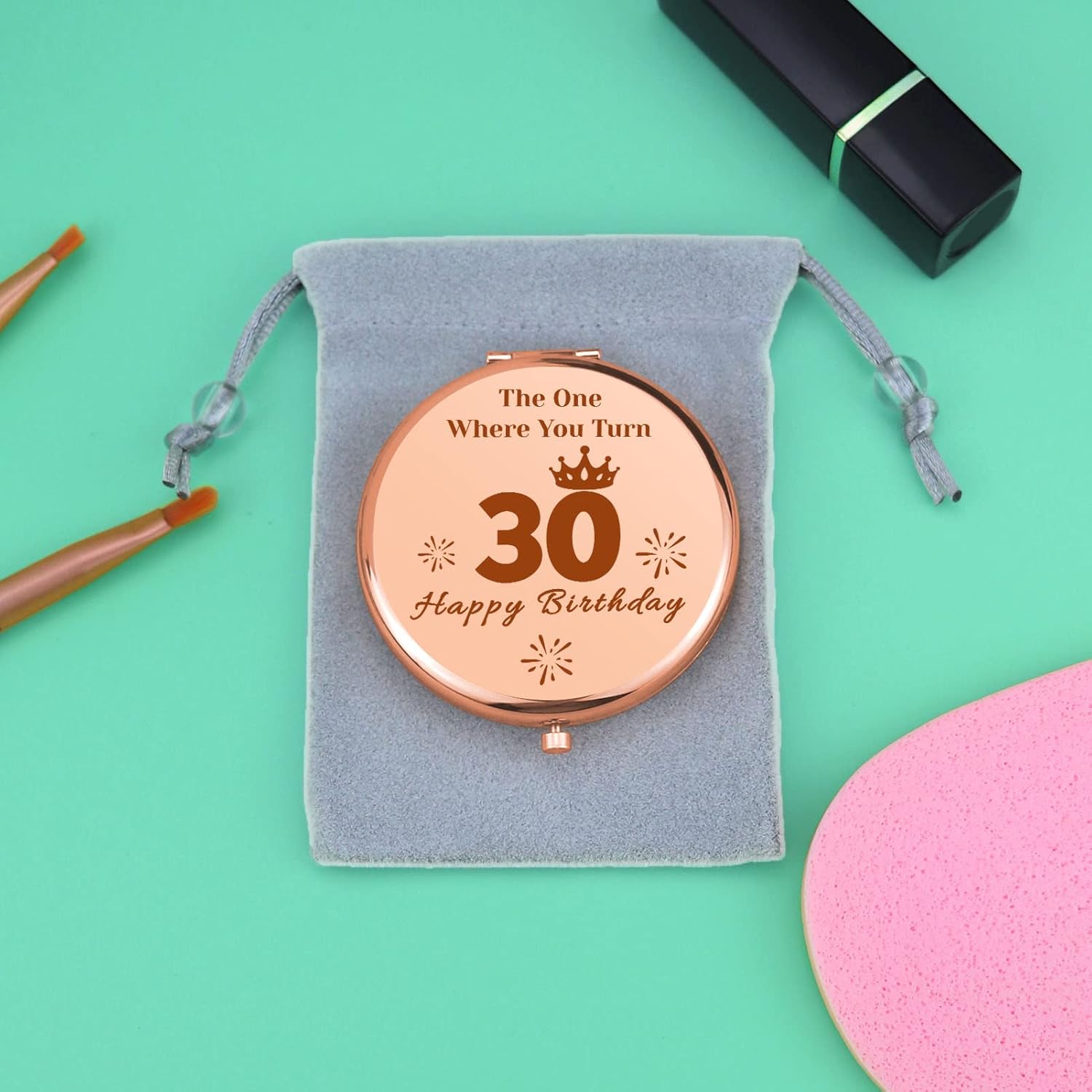 Regalos de cumpleaños 30 para mujeres, espejo de maquillaje compacto para hija, hermana, mejor amiga, divertidos regalos de cumpleaños de 30 años