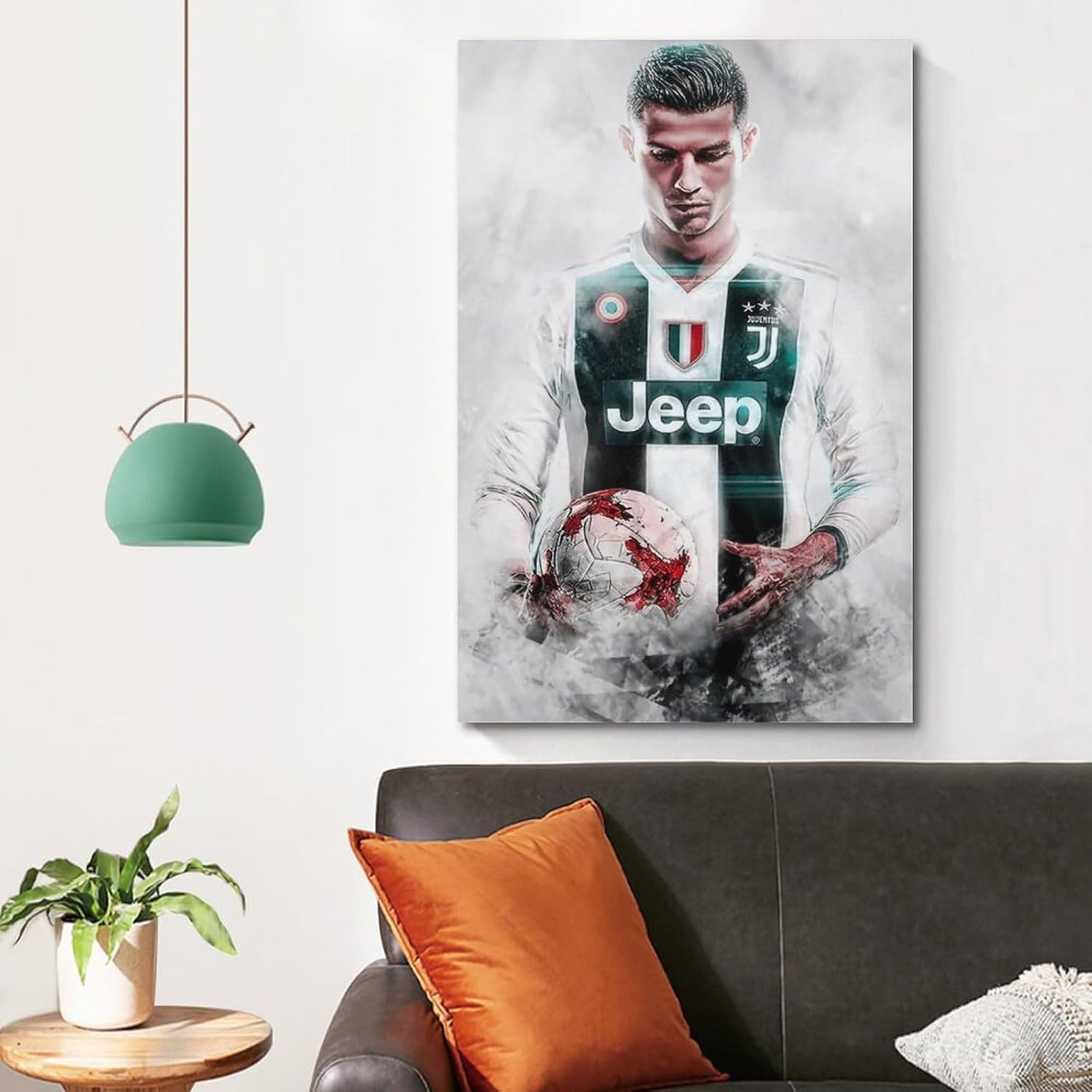 VCLUST Cristiano Ronaldo – Póster de fútbol para decoración de pared, lienzo estético para decoración de dormitorio, 16 x 24 pulgadas, 3