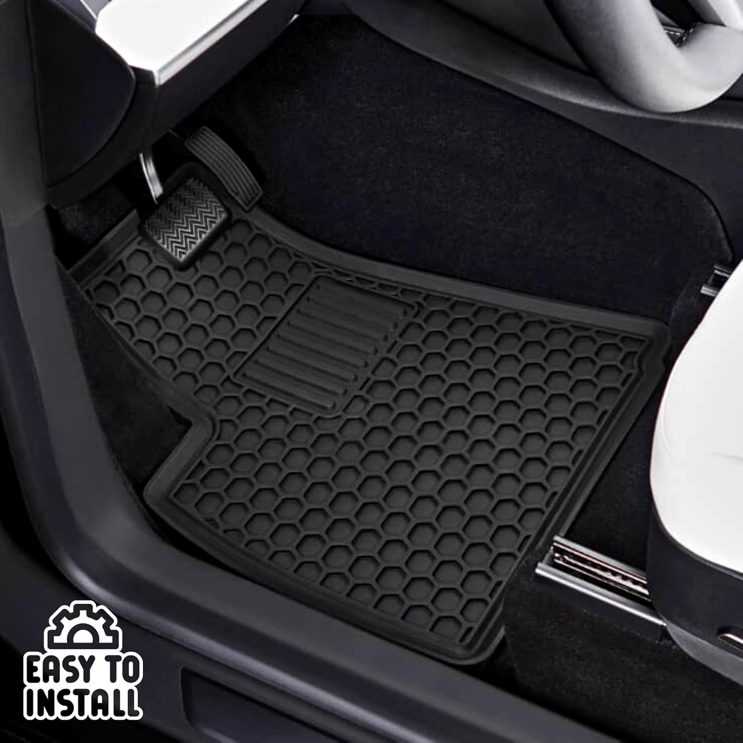 Fit Volvo XC 40 2019-2023 – Juego de alfombrillas de goma para todo tipo de clima, color negro, antideslizante, flexible