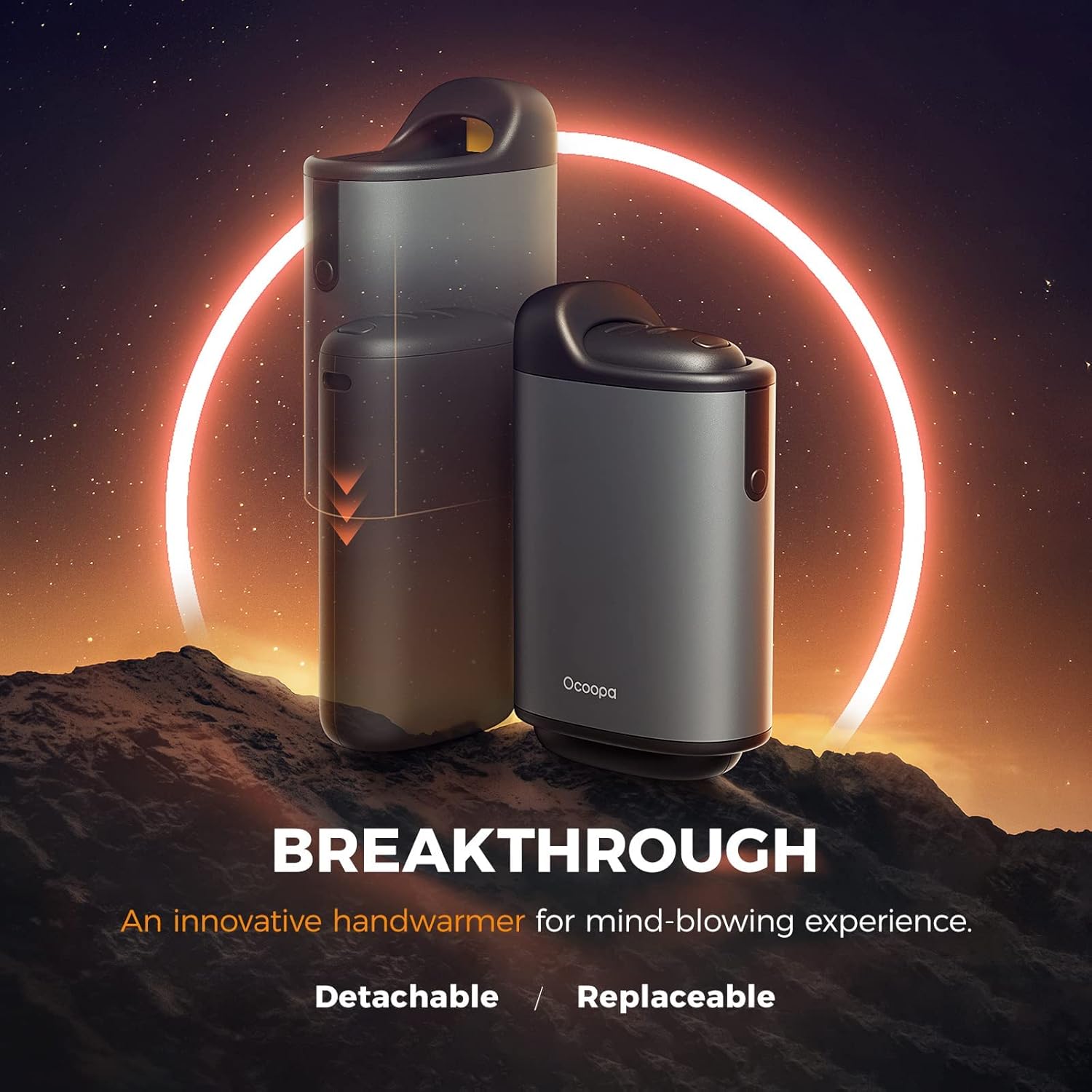 OCOOPA Union U5s – Calentadores de manos recargables, calentador de manos reemplazable por batería de 10000 mAh, calentador eléctrico de 4 niveles,