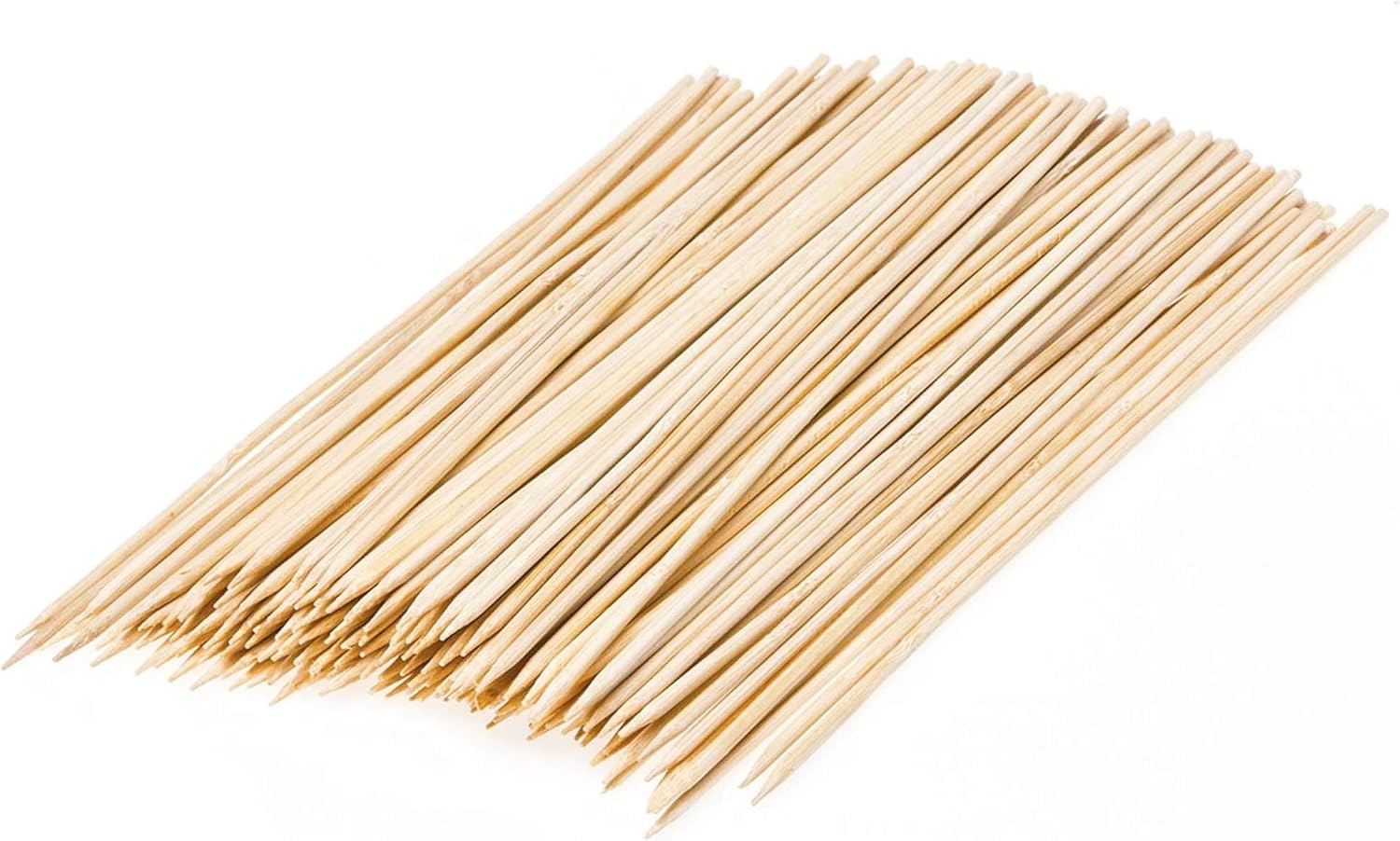 Paquete de 500 Brochetas de bambú de 10 pulgadas para barbacoa para Shish Kabob, fondue, satay, parrilla al aire libre, malvavisco, aperitivo,