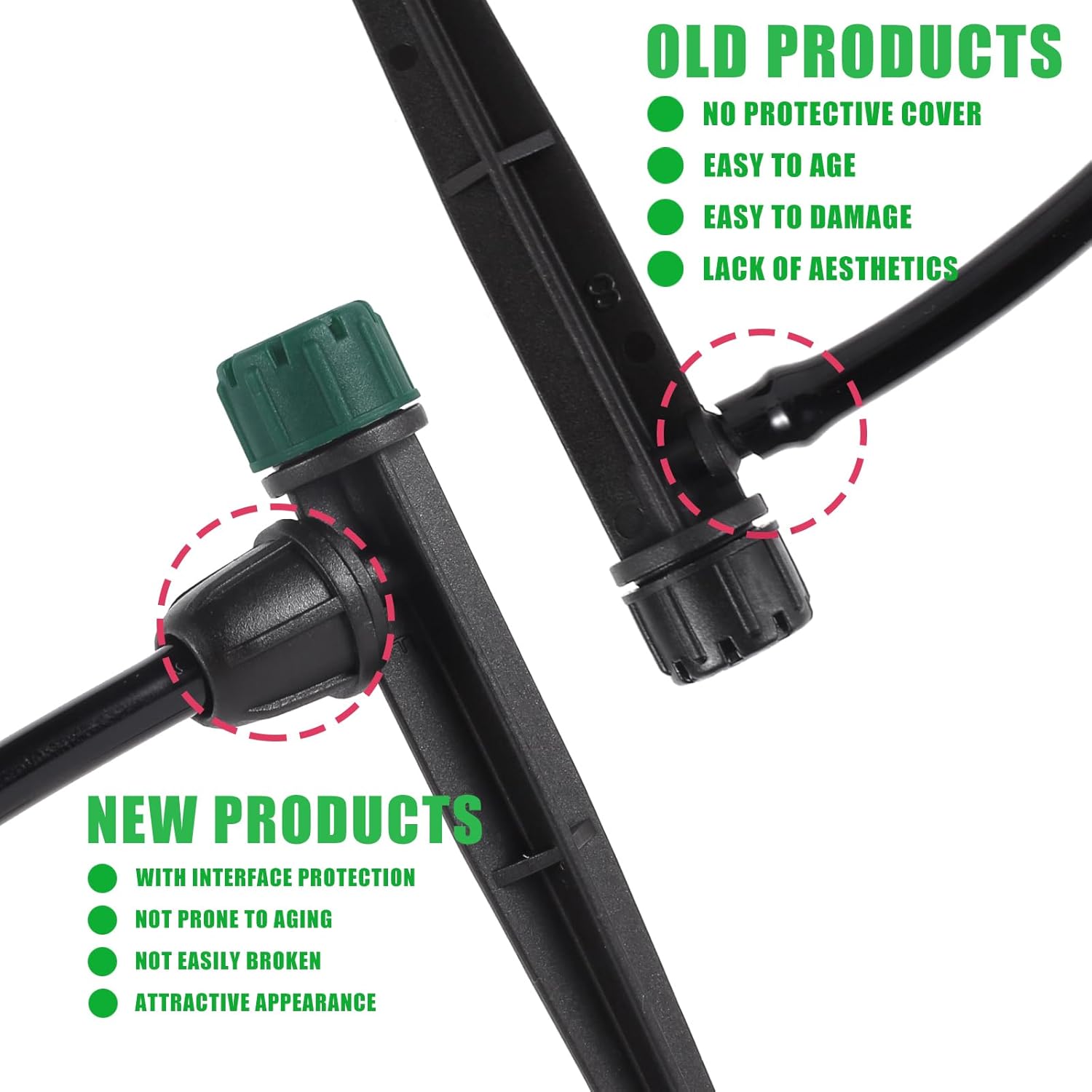 Emisores de riego por goteo para tubo de goteo de 14 pulgadas, goteros de riego automático ajustables de 360 grados en estaca de flecha de 5.5