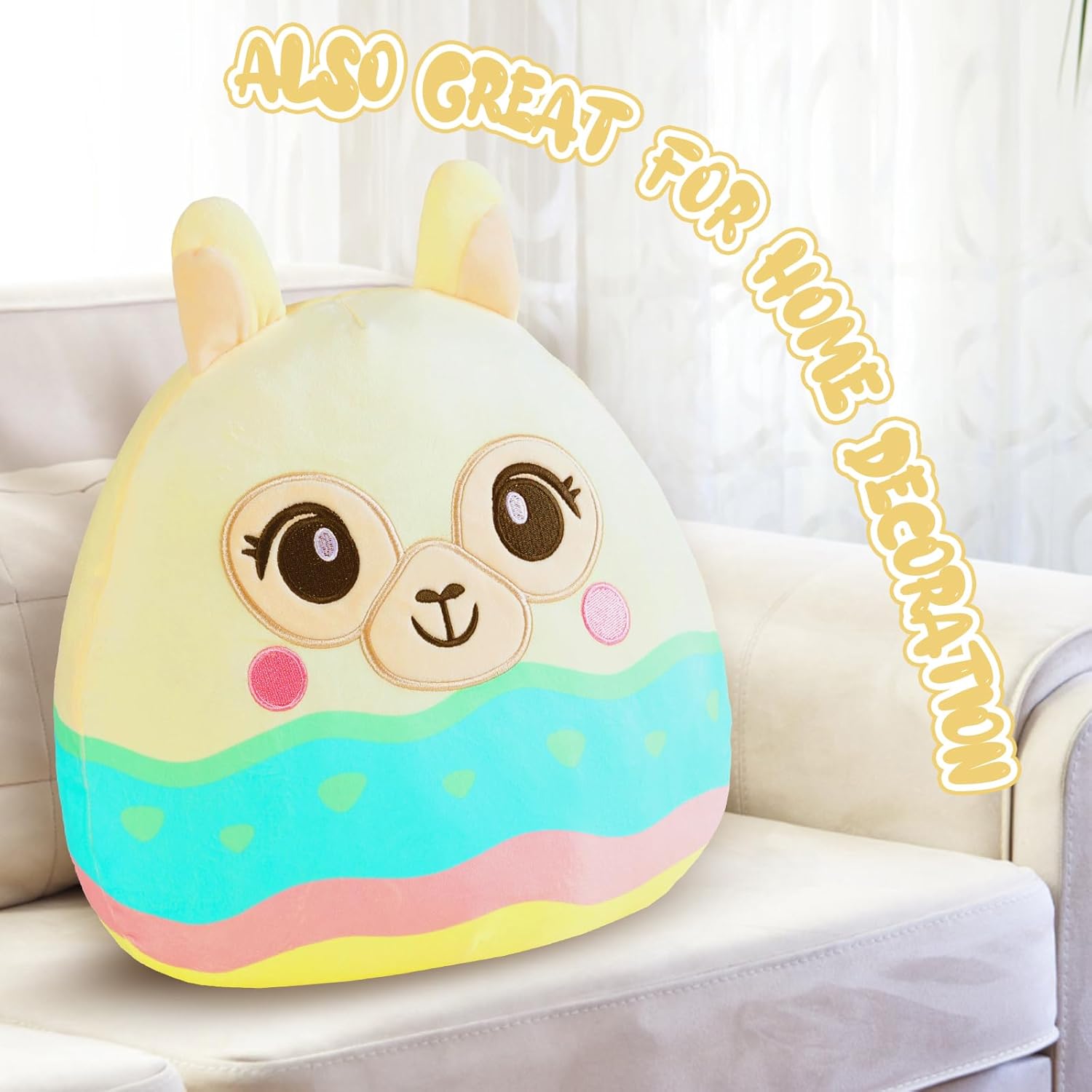 CHDBLOCK Peluche de alpaca, almohada de felpa de alpaca de 12 pulgadas, felpa ultrasuave, juego de almohada de peluche suave Kawaii para niños y