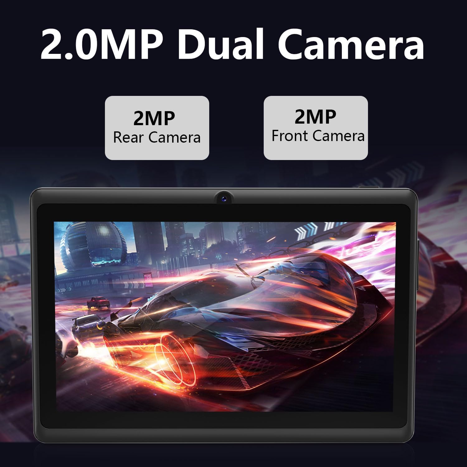 WXUNJA Tablet Android 11, 2+4GB RAM 32GB ROM, procesador de cuatro núcleos, cámara dual, WiFi, conector para auriculares de 0.138 in, FM Bluetooth,