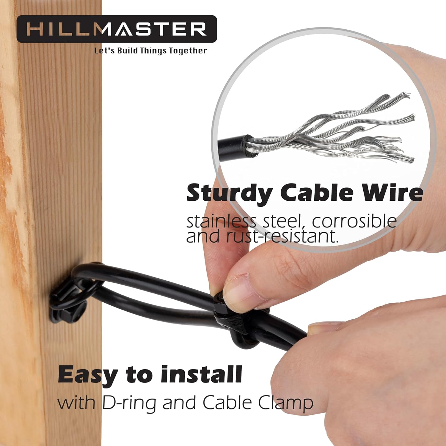 Kits de puerta antihundimiento duraderos para valla de madera, kit de cable de soporte de puerta en zinc, kit de puerta de valla antiflacidez de