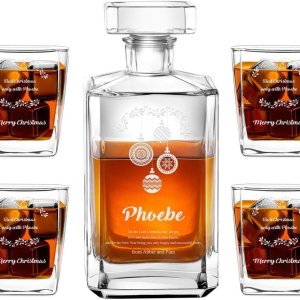 Maverton Juego de whisky con 4 vasos para hombre – Vasos personalizados – 23 fl oz. Jarra universal – Para Navidad – Para mujer – Para parejas – Set Maverton Juego de whisky con 4 vasos para hombre – Vasos personalizados – 23 fl oz. Jarra universal – Para Navidad – Para mujer – Para parejas – Set