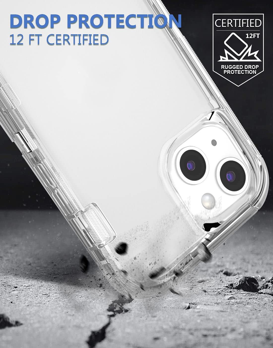 Funda para iPhone 13 con 2 protectores de pantalla, resistente grado militar, protección de cuerpo completo, a prueba de golpes, a prueba de caídas,