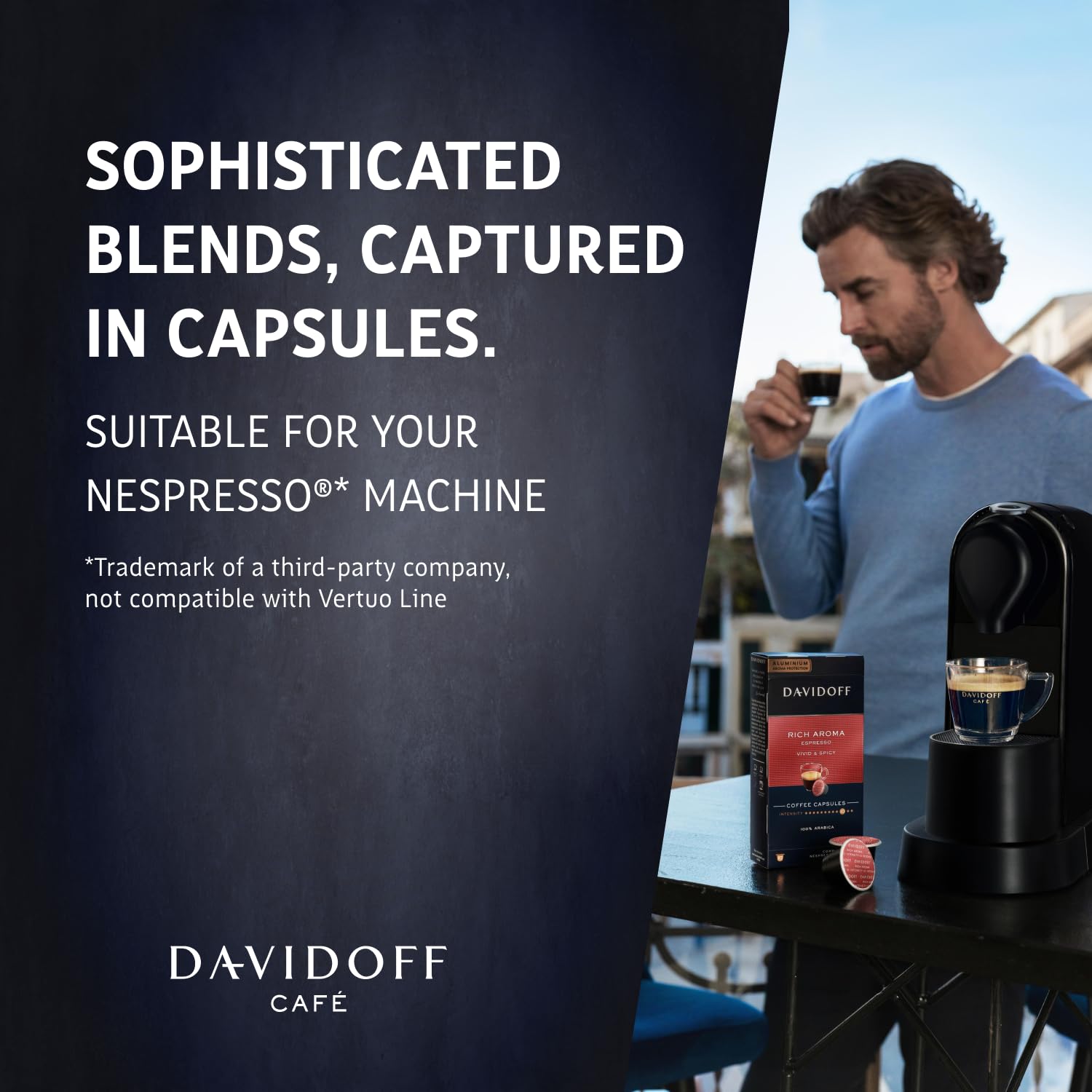DAVIDOFF Cápsulas de café de aroma rico. Compatible con máquina Nespresso, vívido y picante, granos 100% arábica, intensidad 1012. Tostado 912.