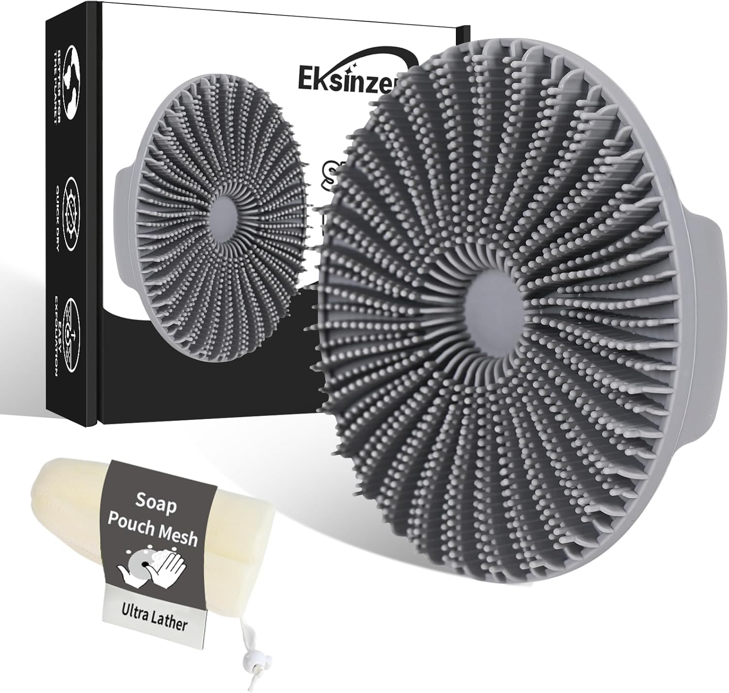 Exfoliante corporal de silicona, exfoliante corporal para uso en la ducha, limpiador corporal premium para limpieza profunda y piel sensible,