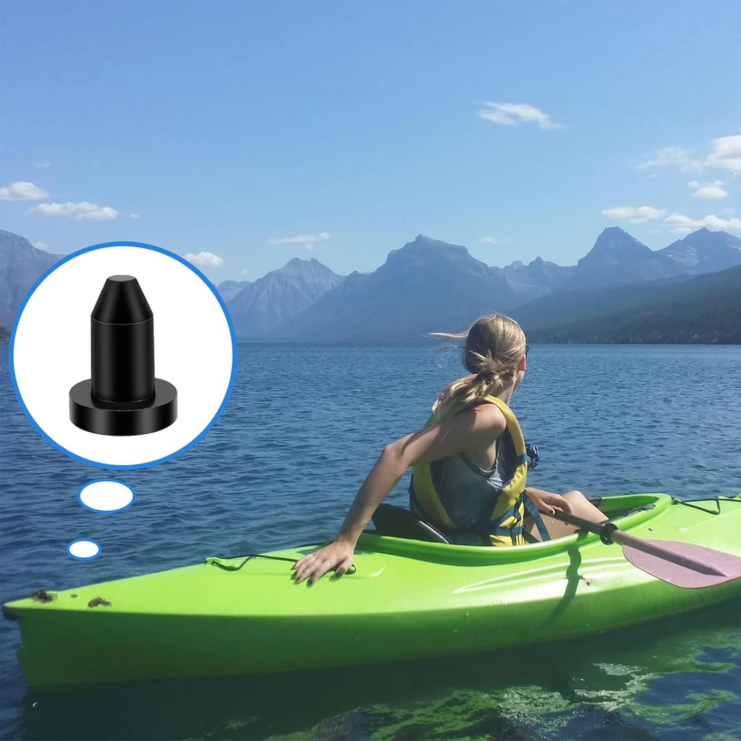 Kit de 12 tapones de drenaje de kayak, repuesto de tapón de drenaje de silicona para la mayoría de barcos de pesca, kayak, accesorios de kayak