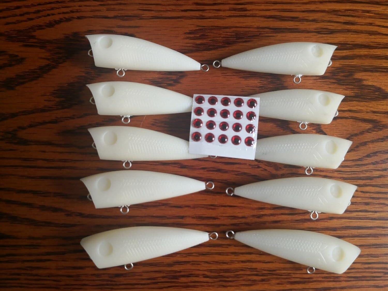 10 Uds. sin pintar Pencilbait Popper sin labios 2.5 in 0.19 oz con libre 3D pesca ojo crankbait cebos simulación cuerpo blanco claro duro claro