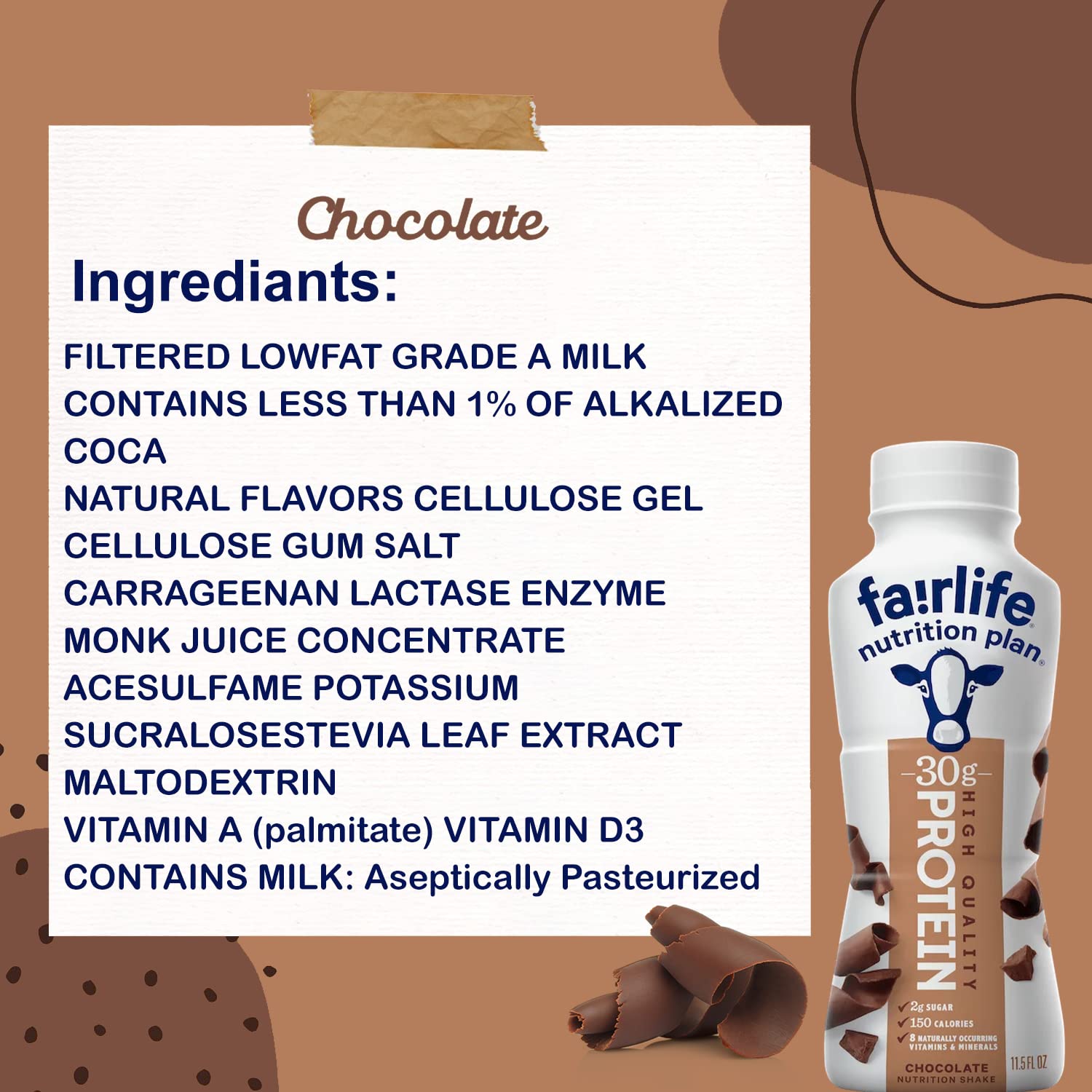 Fairlife Nutrition – Batidos de proteínas  Paquete de 12  1.06 oz de proteína, bajo en azúcar, sin lactosa  Deliciosos sabores de vainilla,