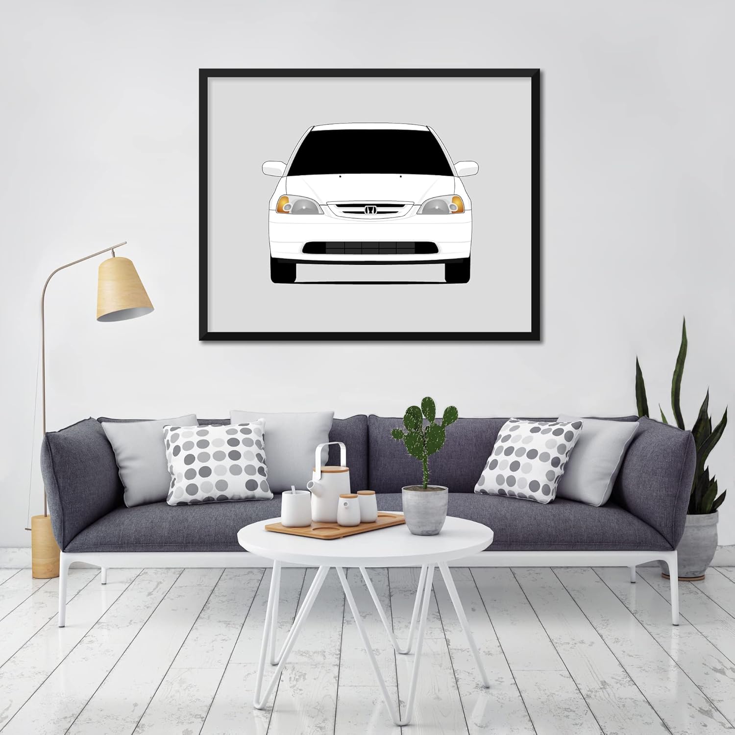 Honda Civic Coupe (2000-2005) 7th Generation Inspired Poster Print Wall Art Decor Handmade EX HX LX (EM EP ES EU) (Unframed)