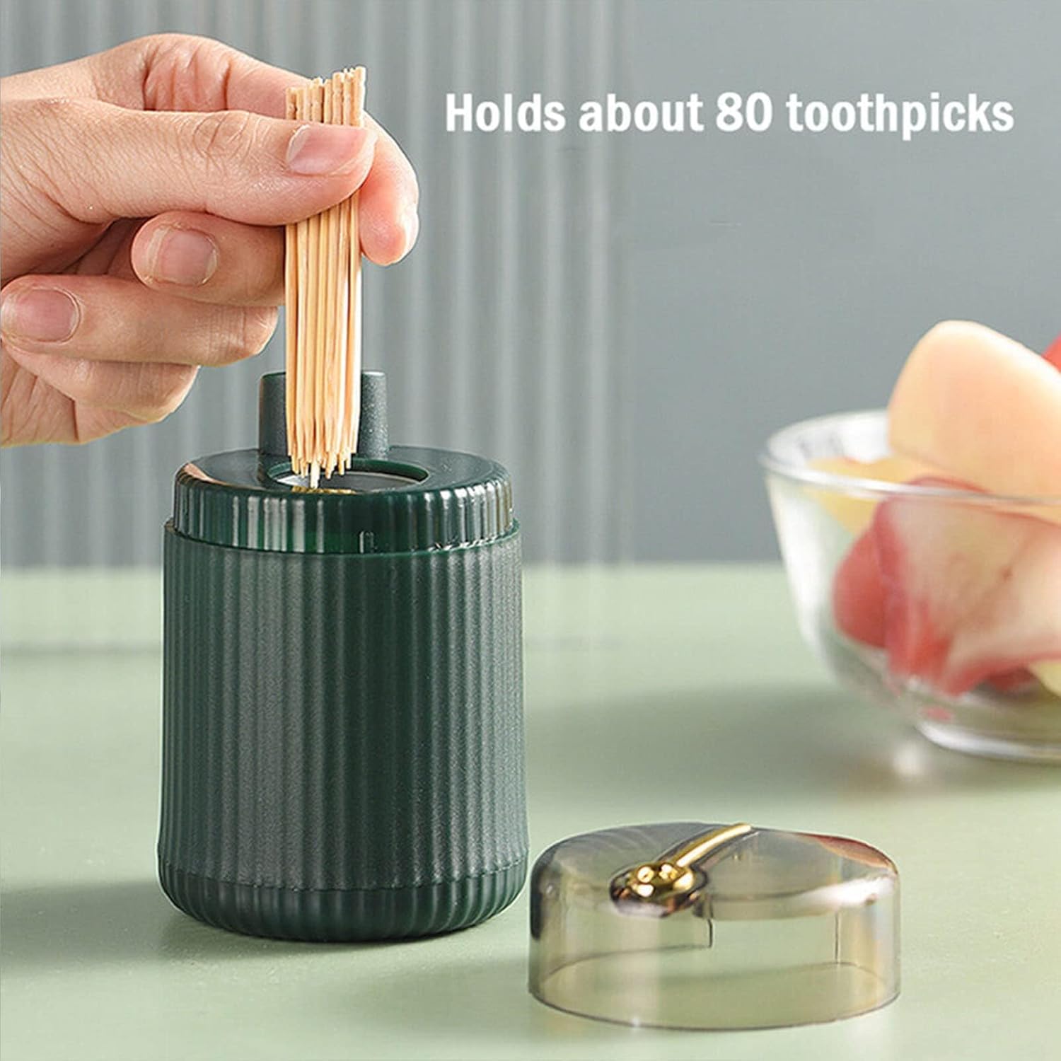 Dispensador automático de palillos de dientes, divertido dispensador automático de palillos de dientes, dispensador portátil y creativo para