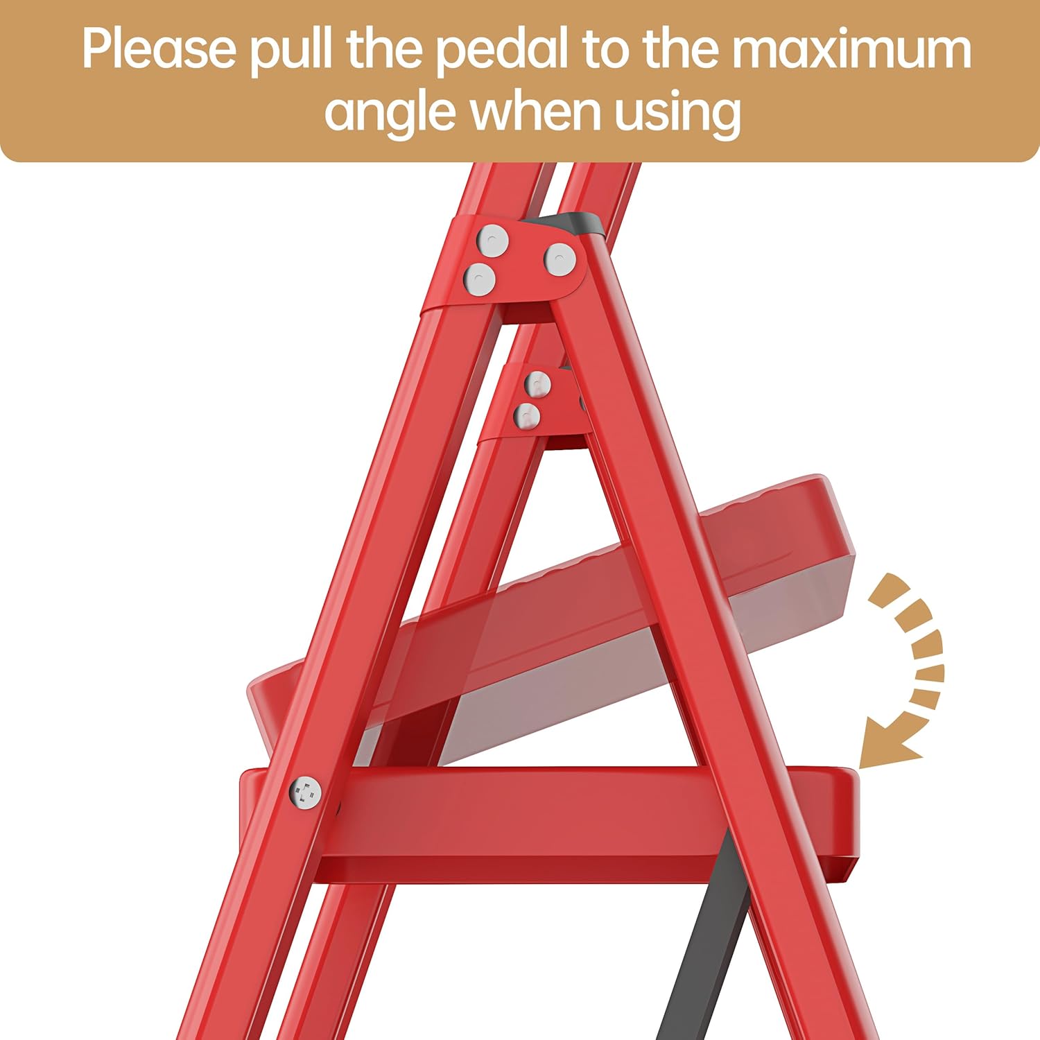JOISCOPE Escalera de 4 escalones, taburetes plegables para adultos con pedal antideslizante ancho, escalera de acero ligera y resistente de 600