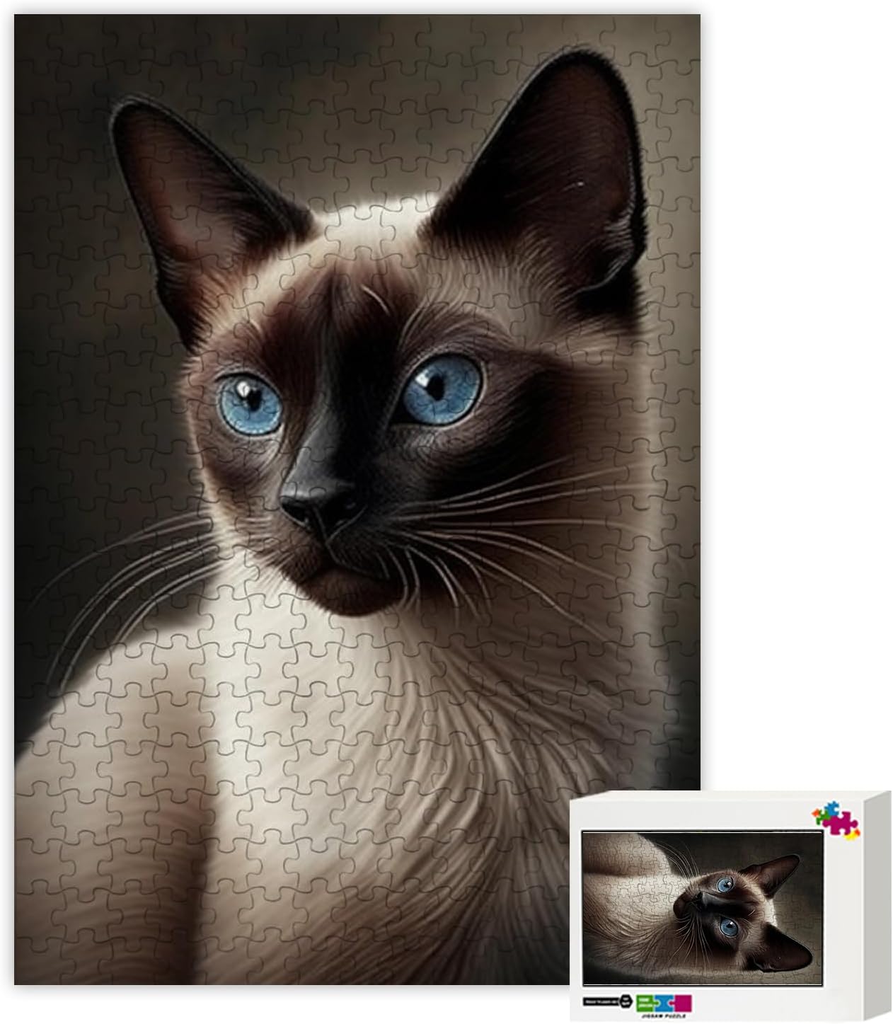 Rompecabezas de 1000 piezas para adultos, lindo gatito siamés estilo minimalista, rompecabezas de juguete, maravillosos regalos de rompecabezas y