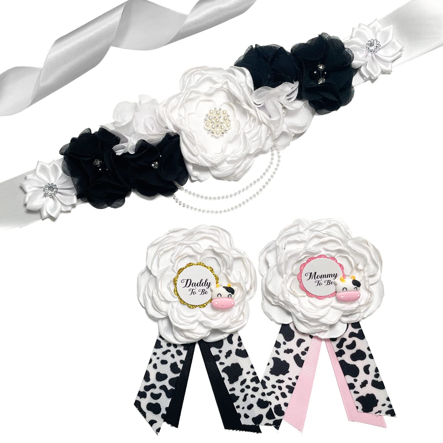 Banda con estampado de vaca para baby shower, decoraciones de baby shower de vaca