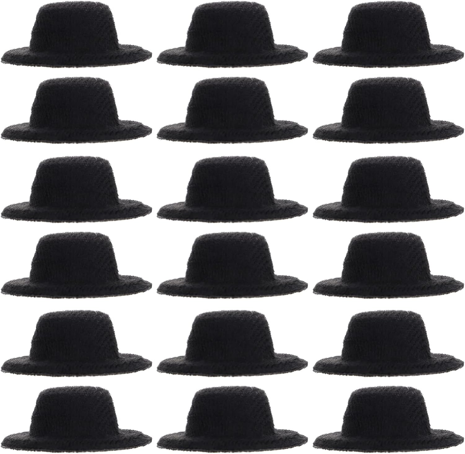 20 mini sombreros de fieltro en miniatura, mini sombreros negros para decoración de bricolaje, suministros de fiesta, decoración de Navidad