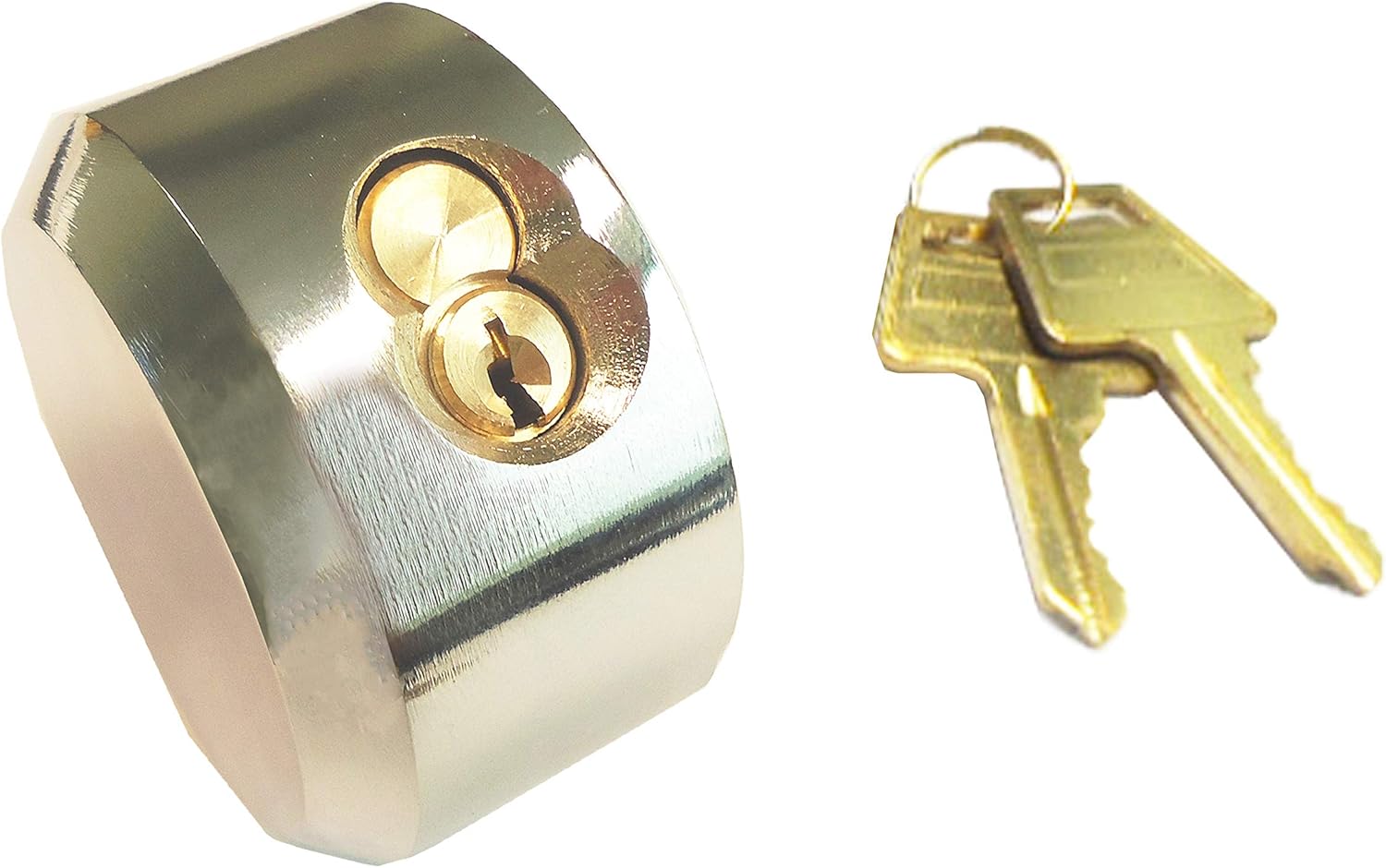 Candado de disco de hockey con grillete oculto, 2 llaves, cerradura de puerta para furgoneta y remolque de 2-78 pulgadas (239.5 ft KA (paquete de 5)