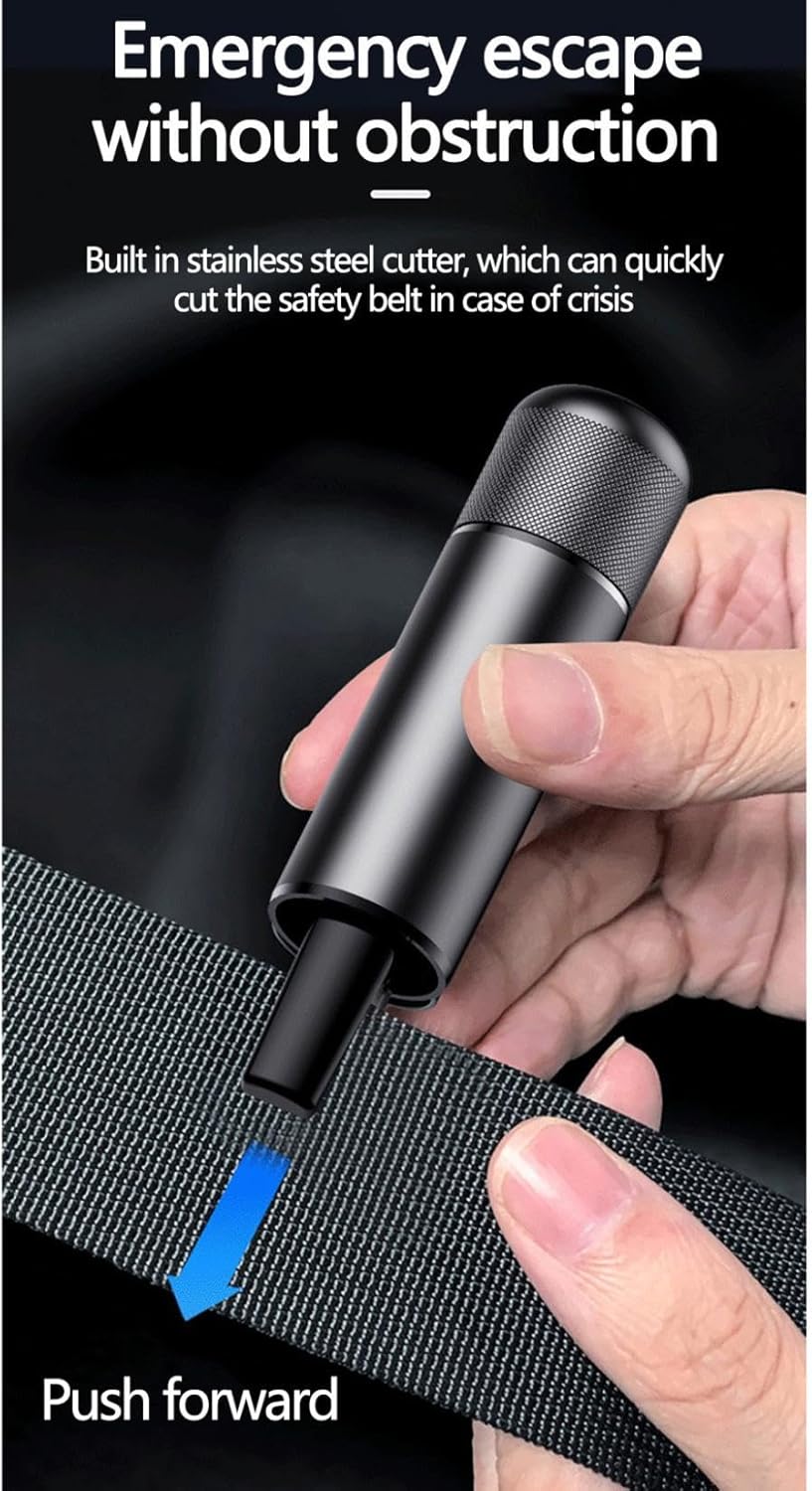 Safehammer – Martillo de seguridad, martillo de seguridad para automóvil, martillo de cristal seguro, rompedor de ventana 2 en 1 de emergencia y