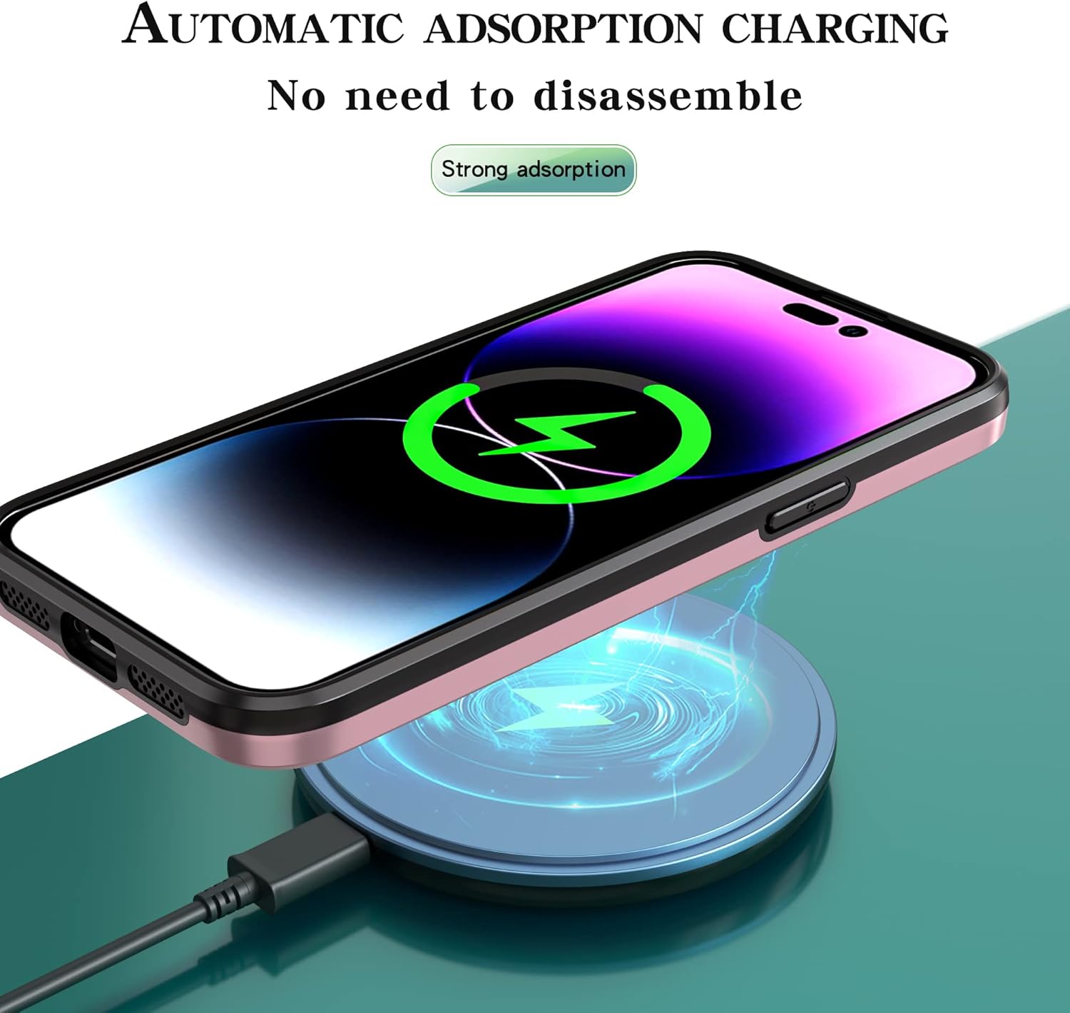Asuwish Funda de teléfono para iPhone 14 Pro de 6.1 pulgadas con protector de pantalla de vidrio templado Magsafe y soporte delgado, funda rígida
