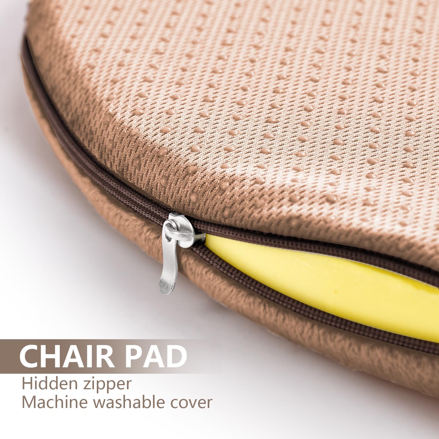 Gumcoly Cojín de espuma viscoelástica para silla de cocina, lavable, antideslizante, cojín redondo con respaldo de goma para mesa de comedor, sillas