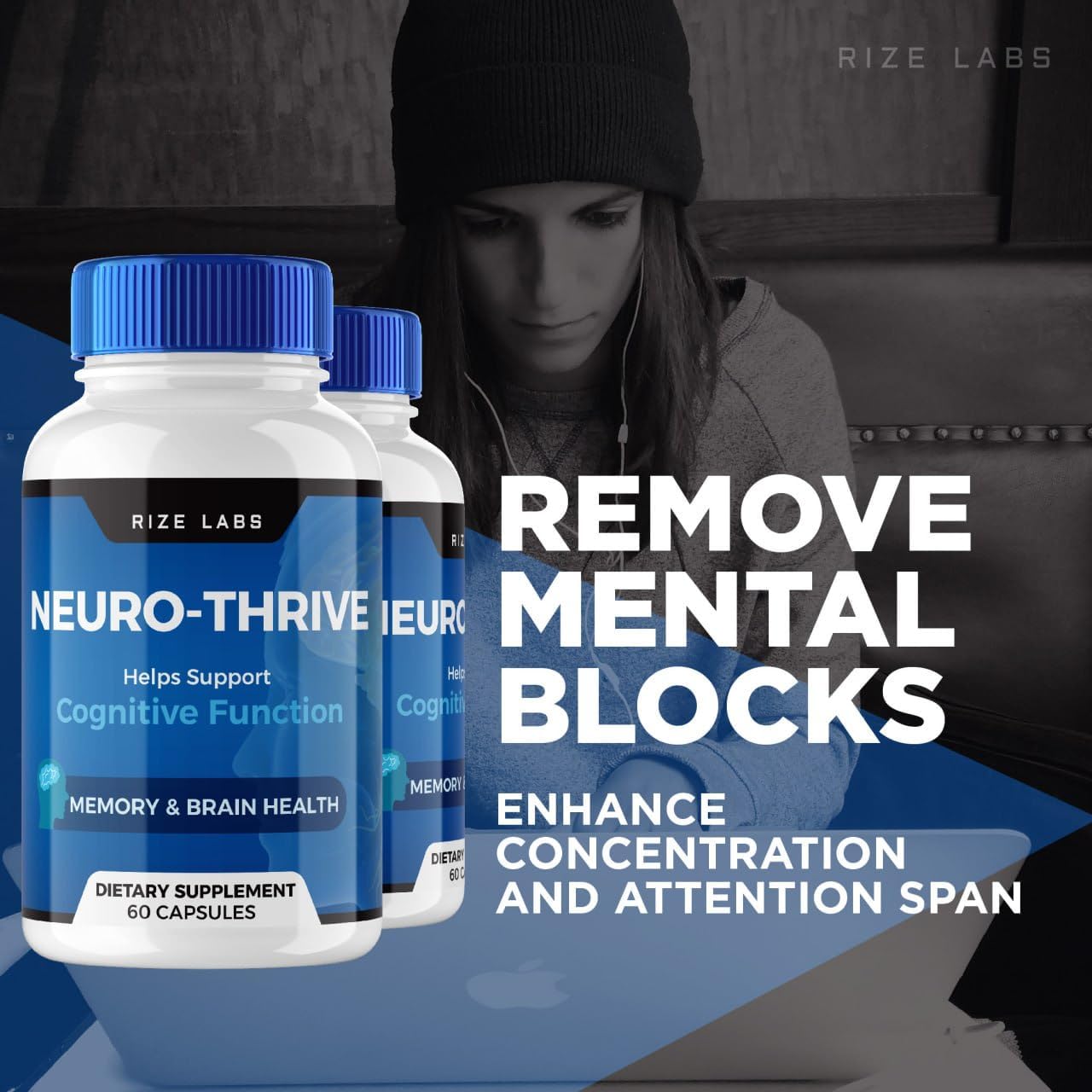 Neuro-Thrive Suplemento Neuro-Thrive, fórmula orgánica de apoyo de memoria Neuro-Thrive, Neuro-Thrive para reducir los efectos negativos de la