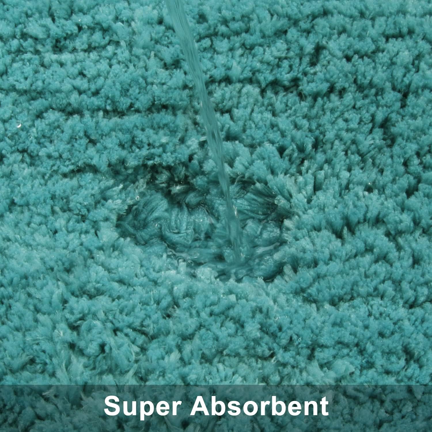 Seavish Alfombra de baño de contorno Aqua de 19.5 x 19.5 pulgadas, alfombra de inodoro en forma de U, suave, cómoda, antideslizante, para piso de