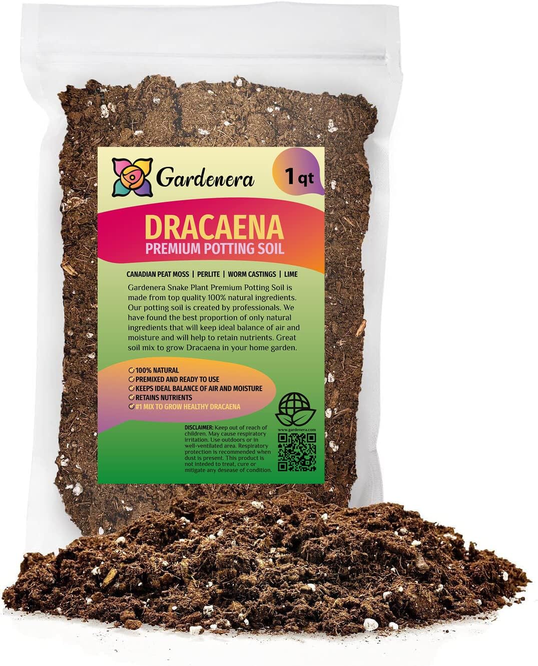 GARDENERA Mezcla de suelo Dracaena prémium  1 cuarto de galón  Mezcla para macetas formulada por expertos para árboles y arbustos Dracaena prósperos