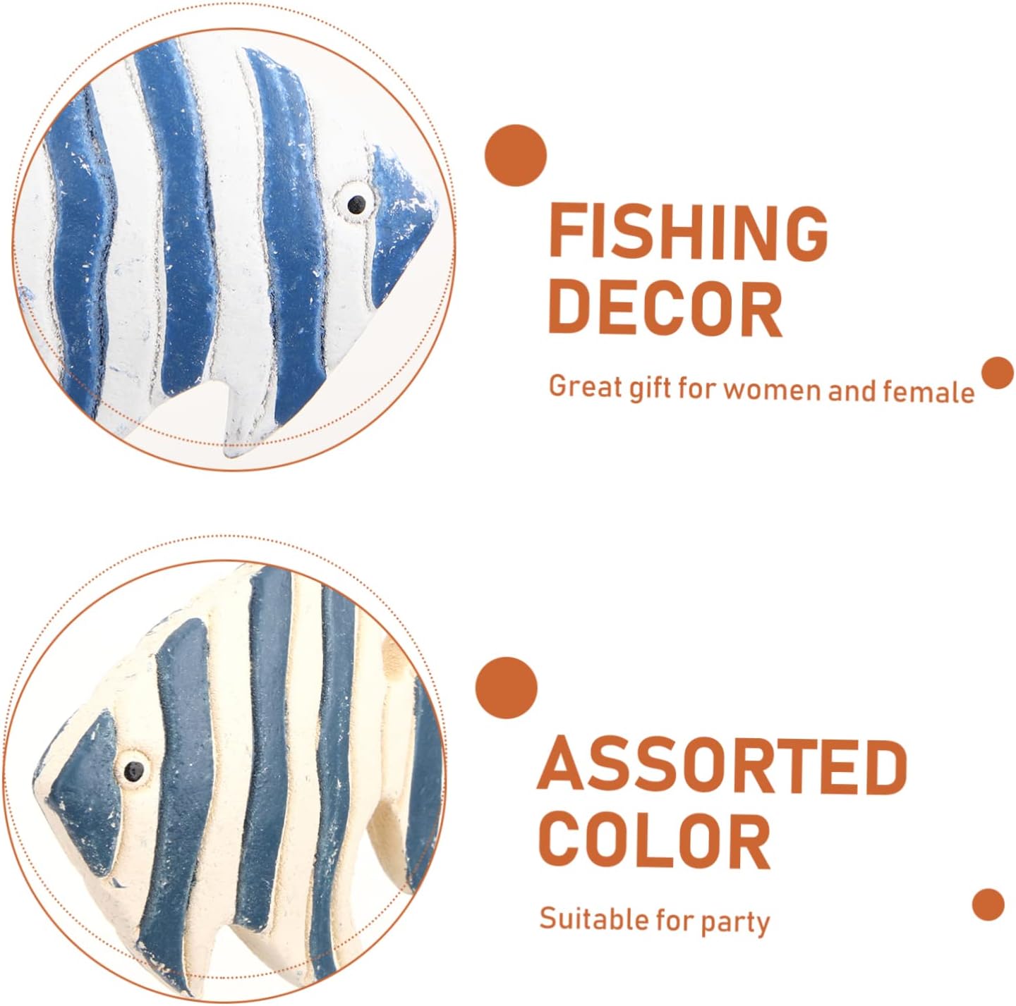 Abaodam 6 Pcs Striped Fish Skewers Home Accents Decor Decorations for Home Household Decor Home Decoration Ocean Decor Fishing Decor Beach Theme