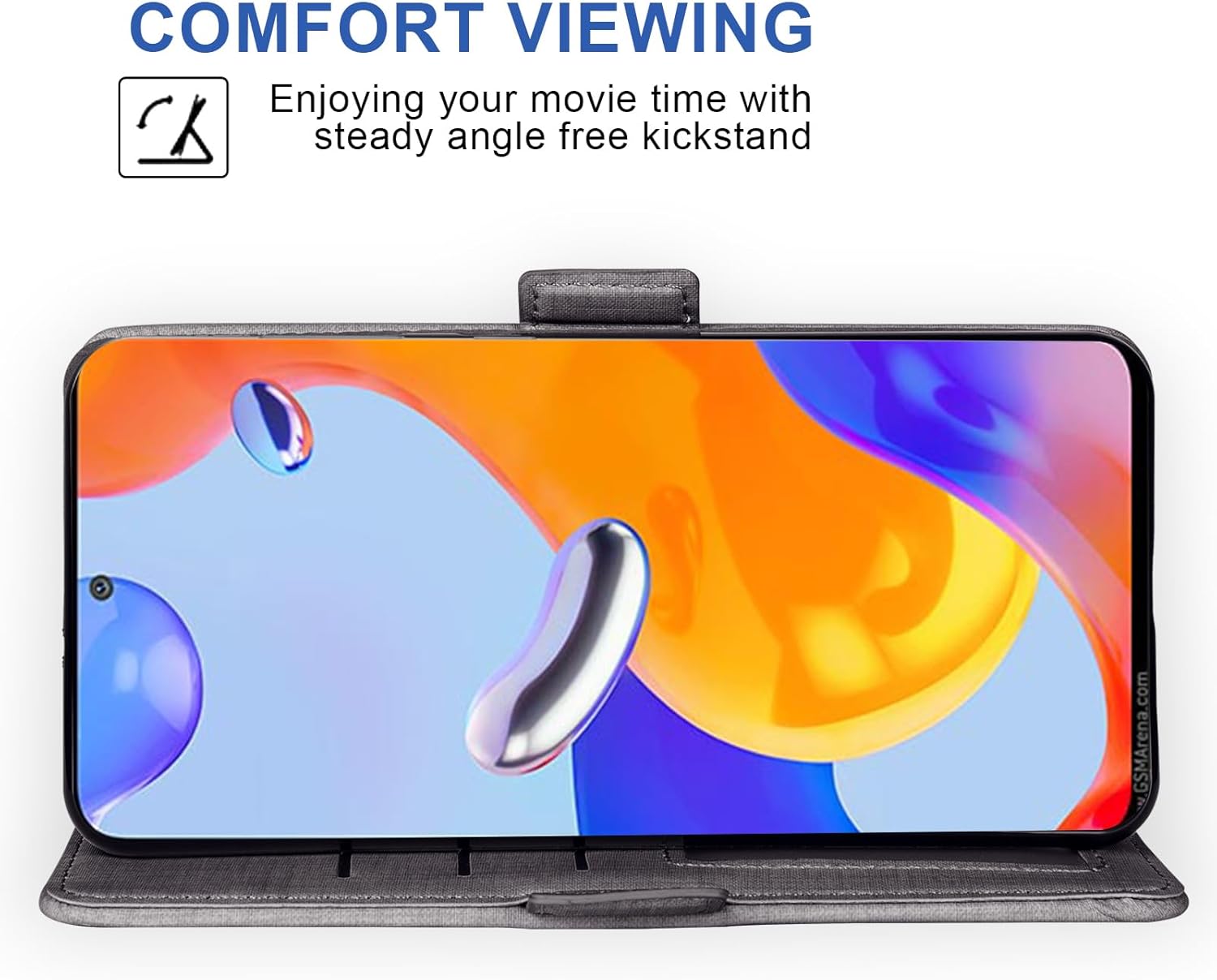 Asuwish Funda de teléfono para Xiaomi Redmi Note 11 Pro 4G5G Funda tipo cartera con protector de pantalla de vidrio templado y correa para la