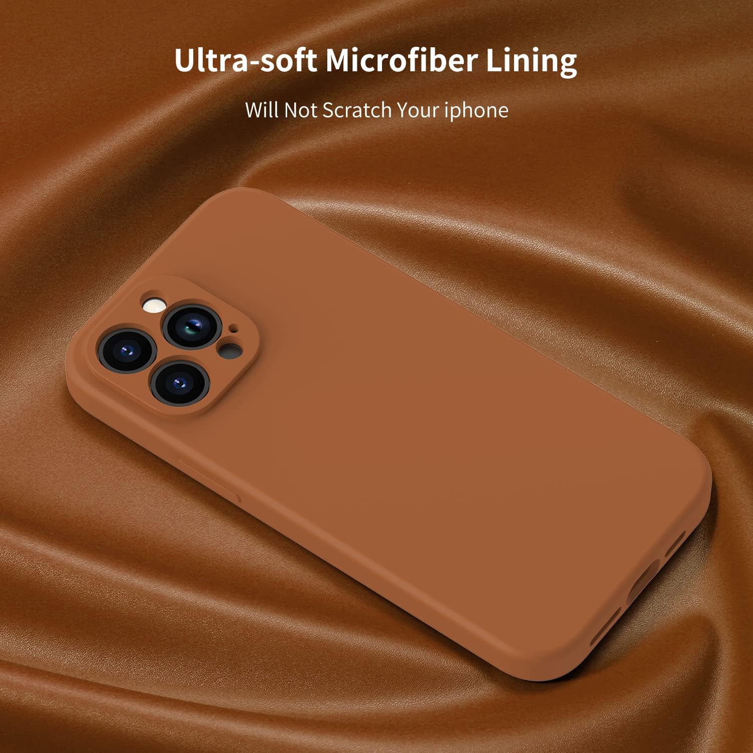 Funda para iPhone 14 Pro con protector de pantalla, protector de lente de cámara mejorado, cubierta de silicona líquida suave de cobertura completa,