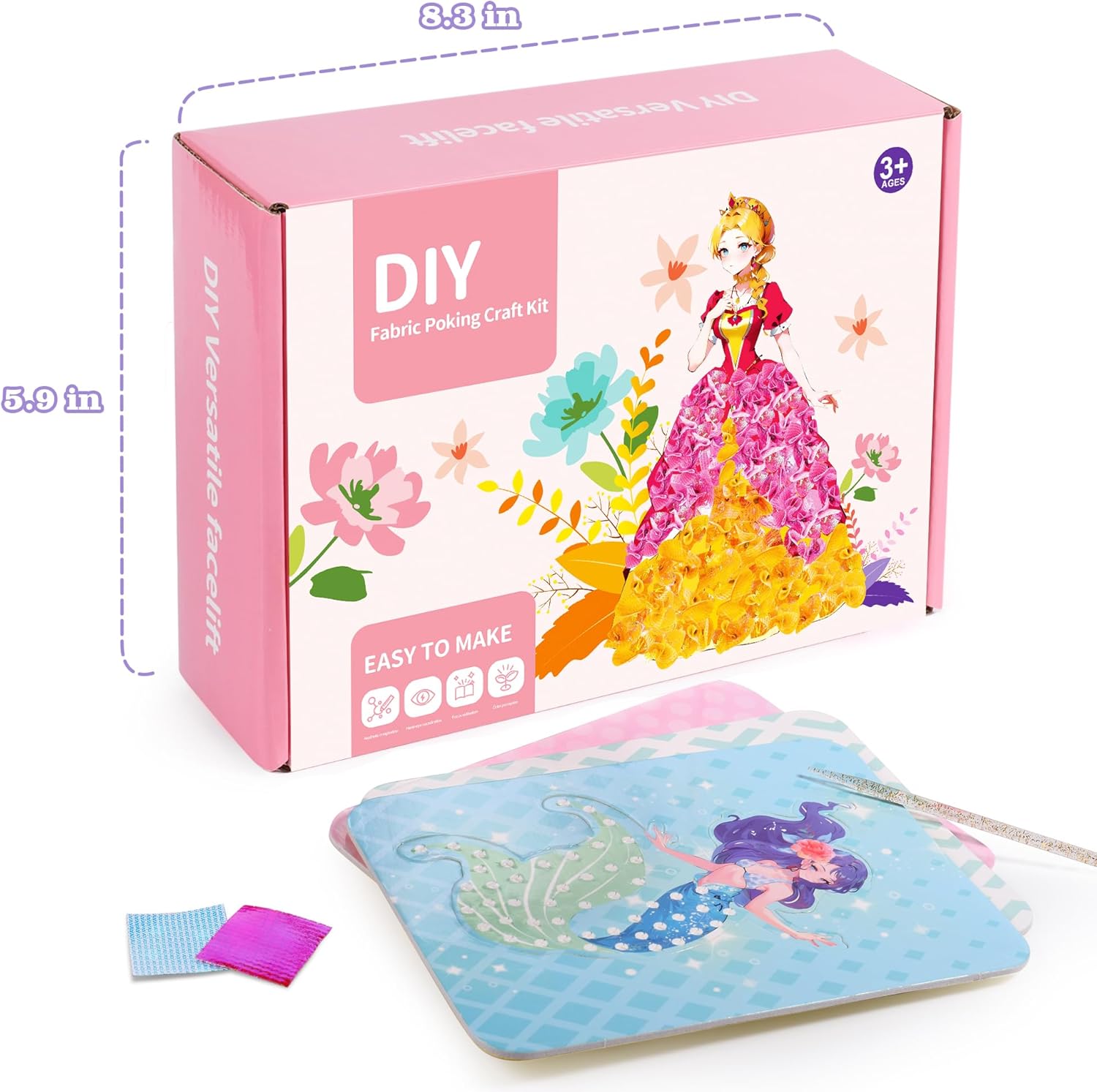 Manualidades para niñas de 8 a 12 años  Pintura de rompecabezas con 12 calcomanías de tablero de princesa, arte de pinchar en tela, regalos de