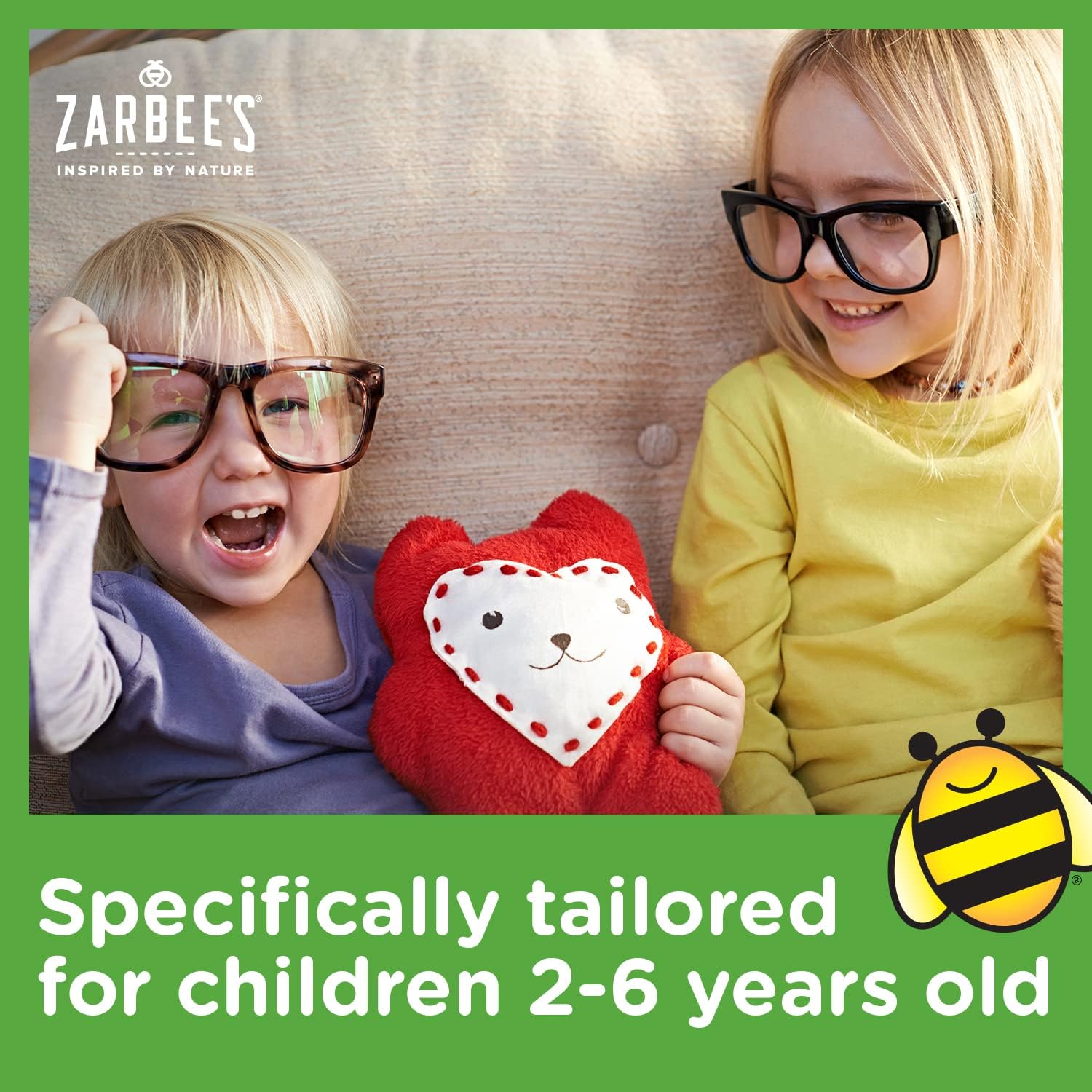 Zarbee’s Tos + moco para niños de 2 a 6 años con miel oscura, hoja de hiedra, zinc y saúco, 1 recomendado por pediatra, sin drogas ni alcohol, sabor