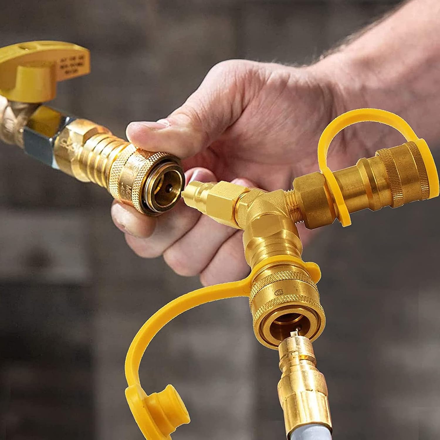 plplaaoo Divisor Y, adaptador de conexión rápida de gas natural, kit de conversión de gas natural, conexión rápida de gas natural, para generadores