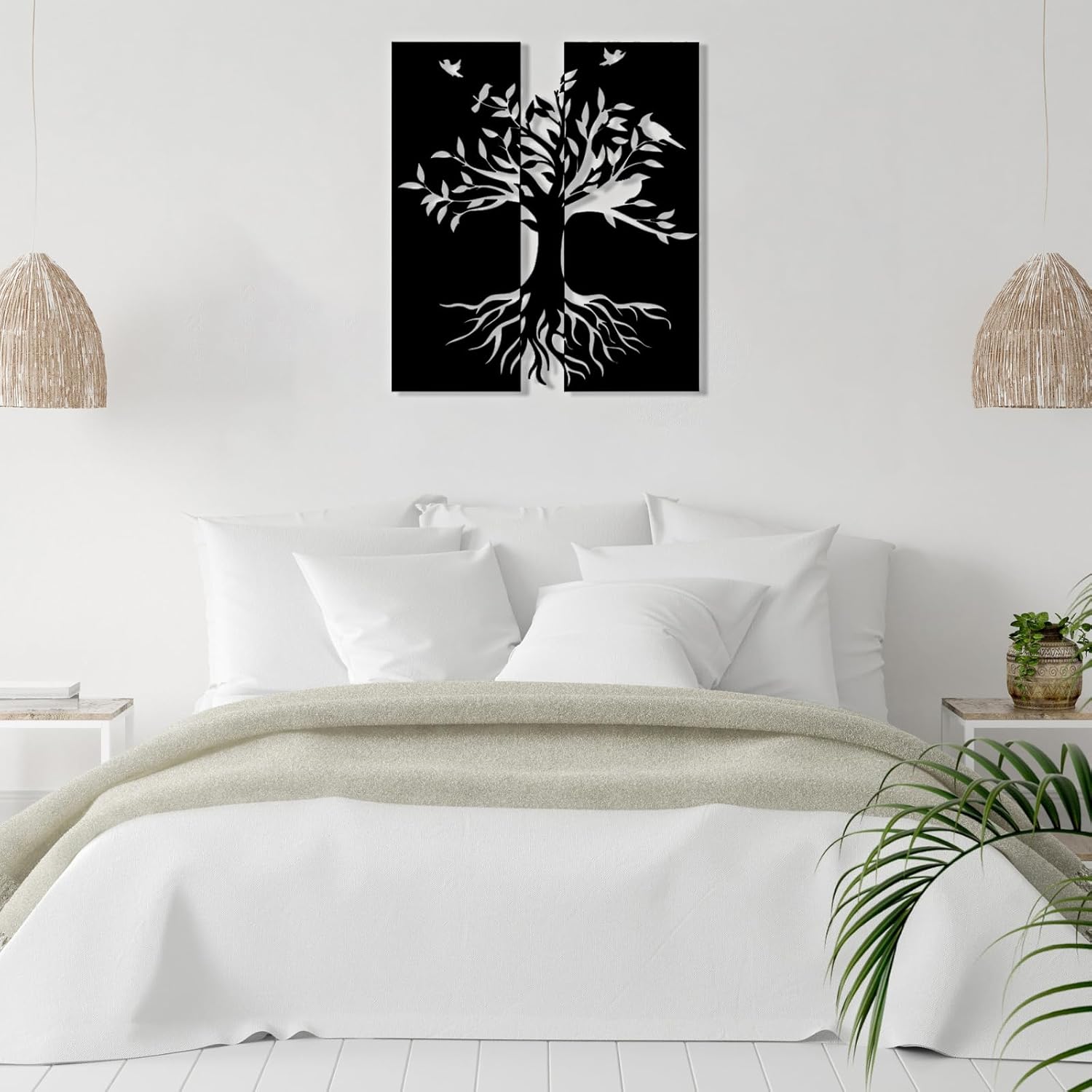 Árbol de la vida de gran tamaño, decoración de pared de metal, árbol de la vida, arte de pared de metal grande para colgar en la habitación del