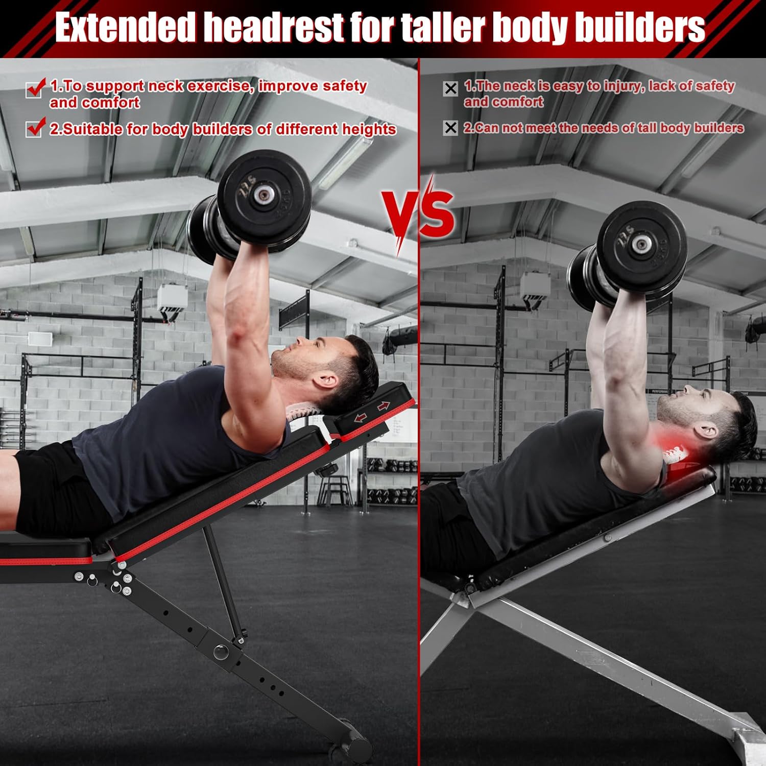 XDDIAS Banco de pesas, banco de entrenamiento de fuerza ajustable para entrenamiento de cuerpo completo, bancos inclinados plegables para gimnasio