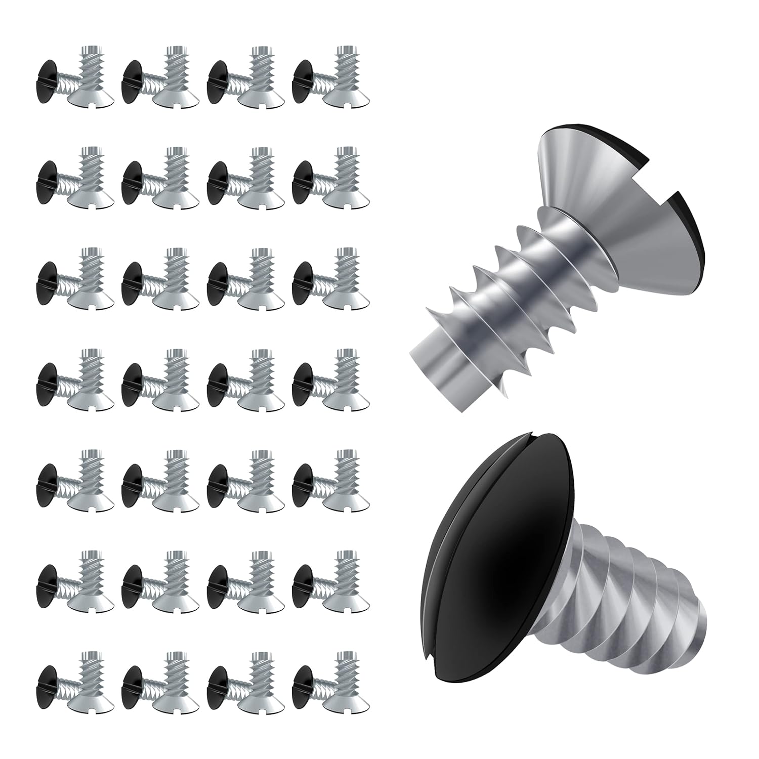 ENERLITES Tornillos de repuesto para placa de pared decorativa, tornillos de cabeza ovalada de 516 pulgadas de longitud, acabado brillante pintado,