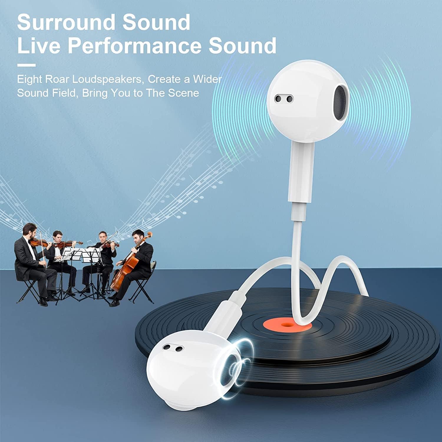 Auriculares con cable, auriculares con micrófono integrado y control de volumen, control remoto de música, llamadas telefónicas, auriculares con